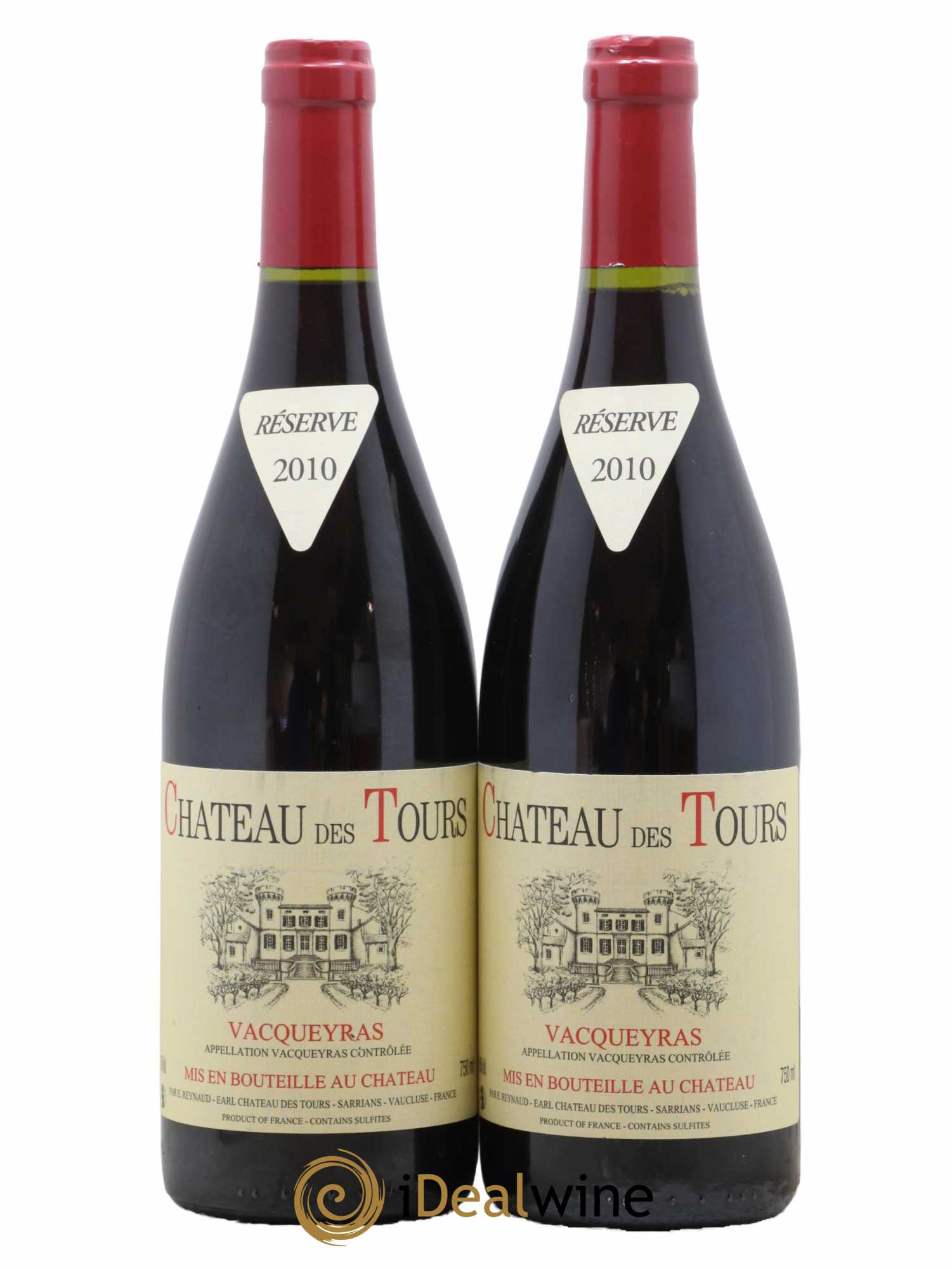 Vacqueyras Château des Tours Emmanuel Reynaud 2010 - Lot de 2 bouteilles - 0