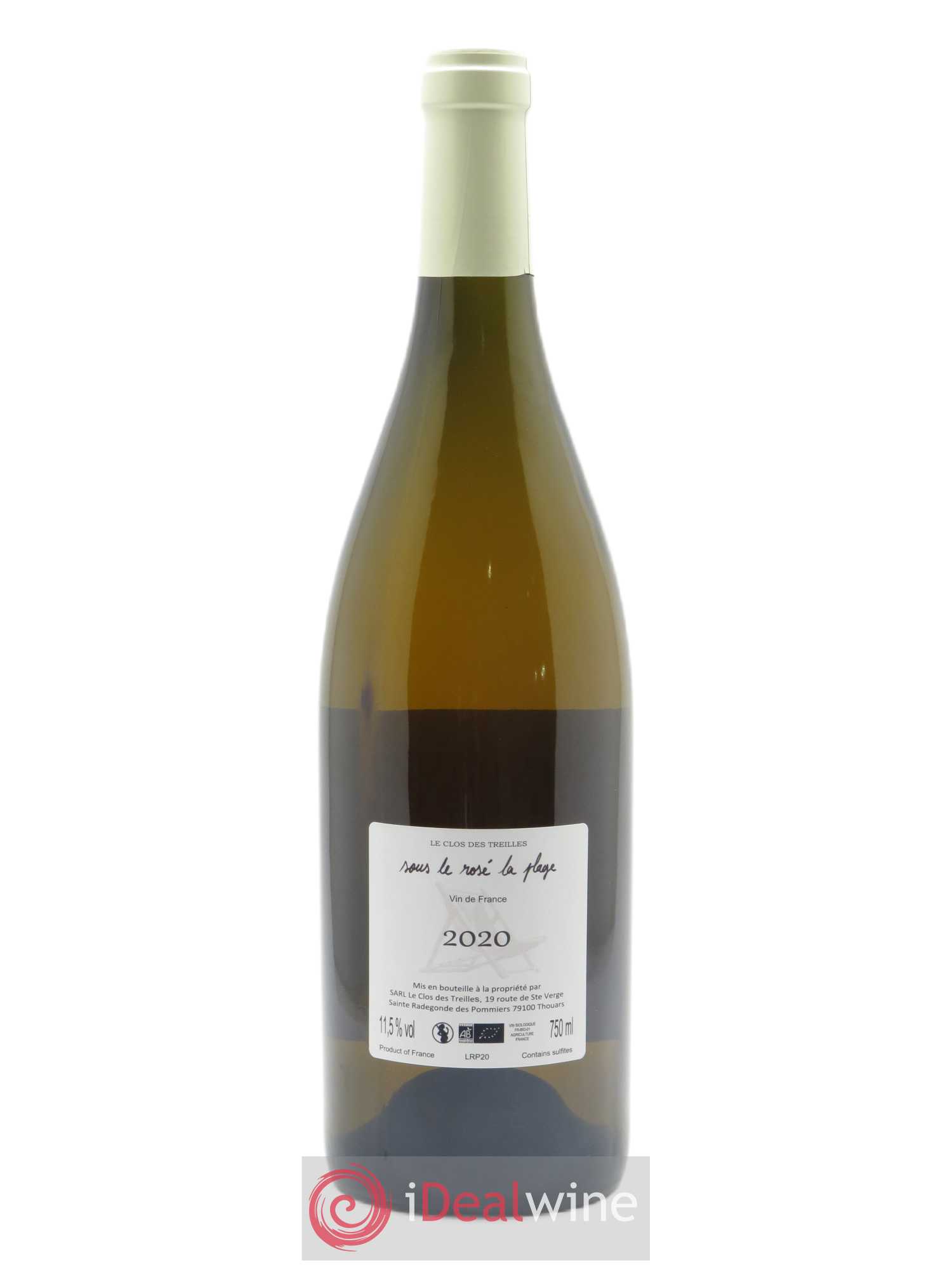 Vin de France Clos des treilles Sous le rosé la plage Nicolas Réau 2020 - Lot de 1 bouteille - 1