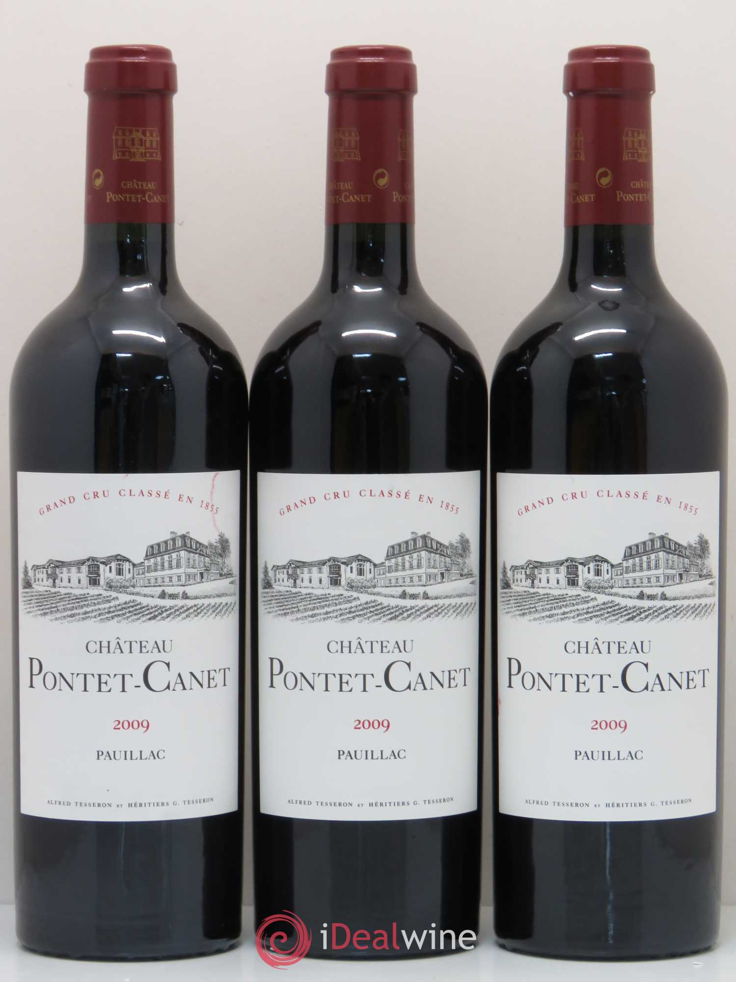Château Pontet Canet 5ème Grand Cru Classé 2009 - Lot de 3 bouteilles - 0
