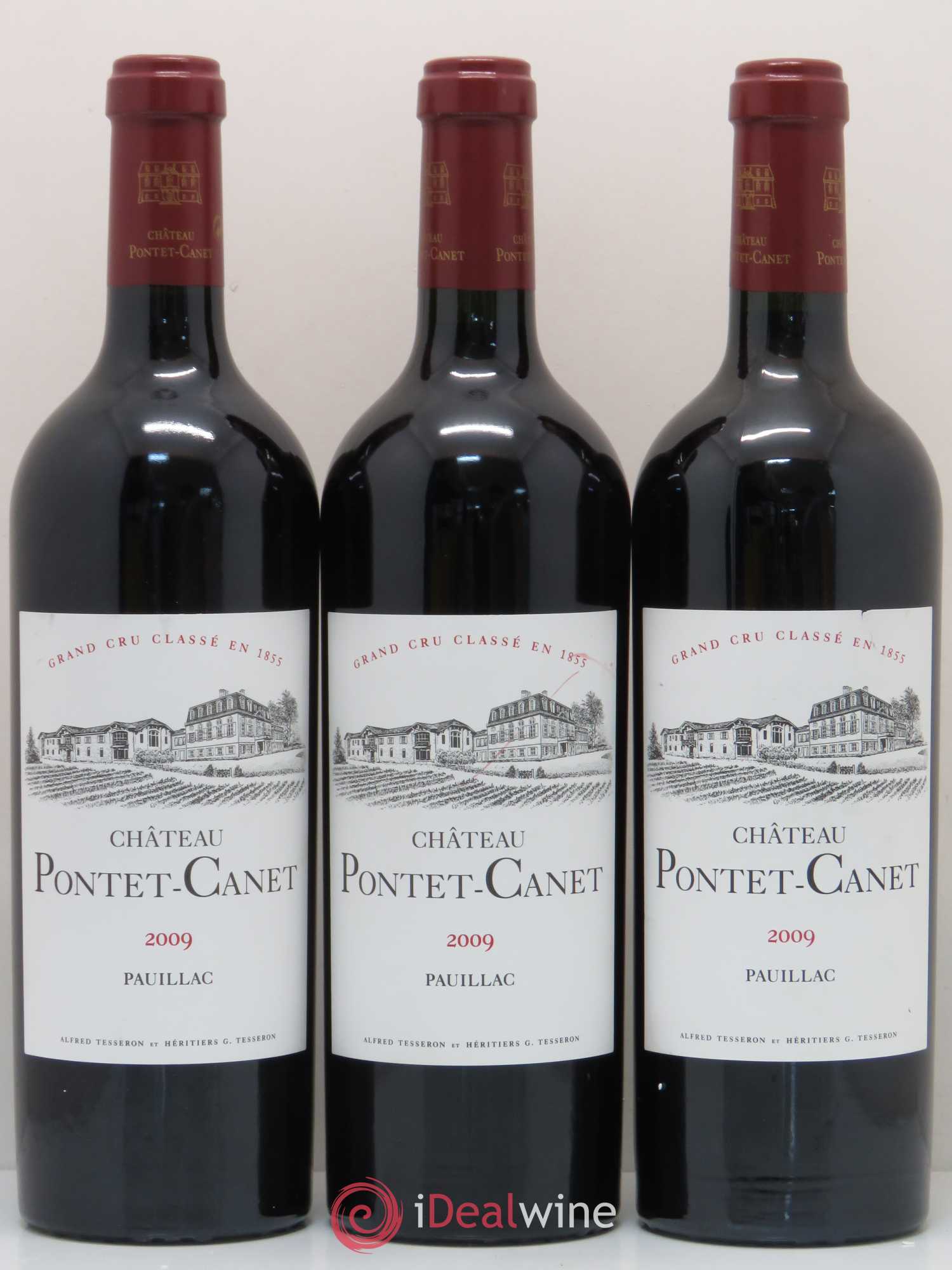 Château Pontet Canet 5ème Grand Cru Classé 2009 - Lot de 3 bouteilles - 0