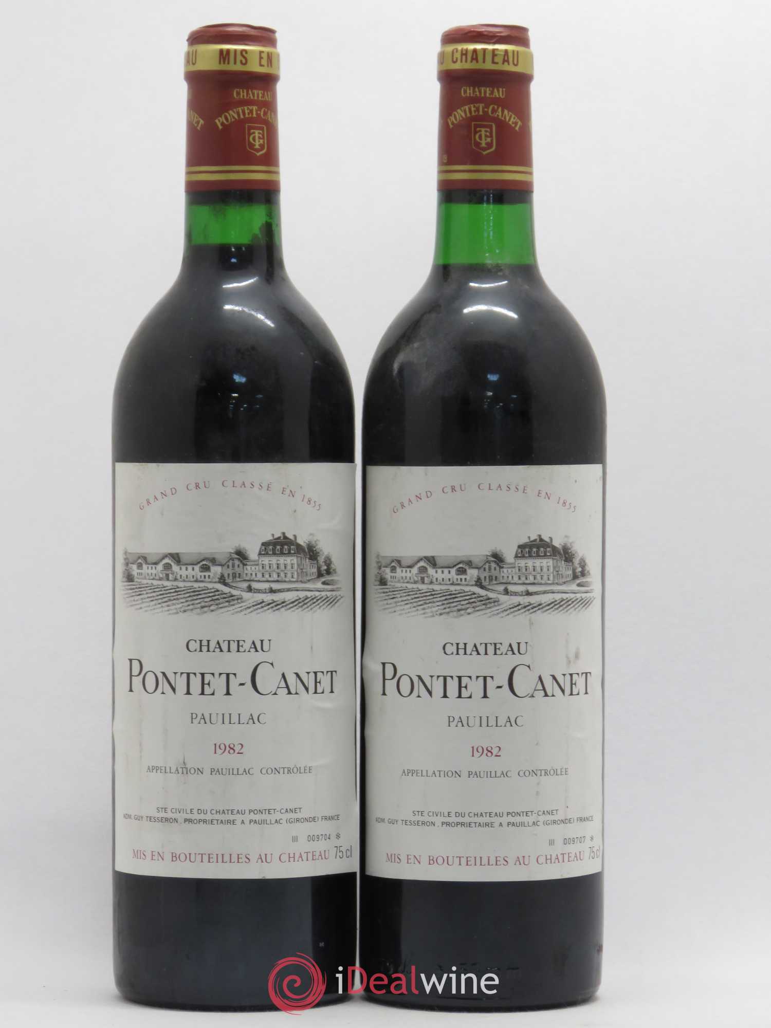 Château Pontet Canet 5ème Grand Cru Classé 1982 - Lot de 2 bouteilles - 0