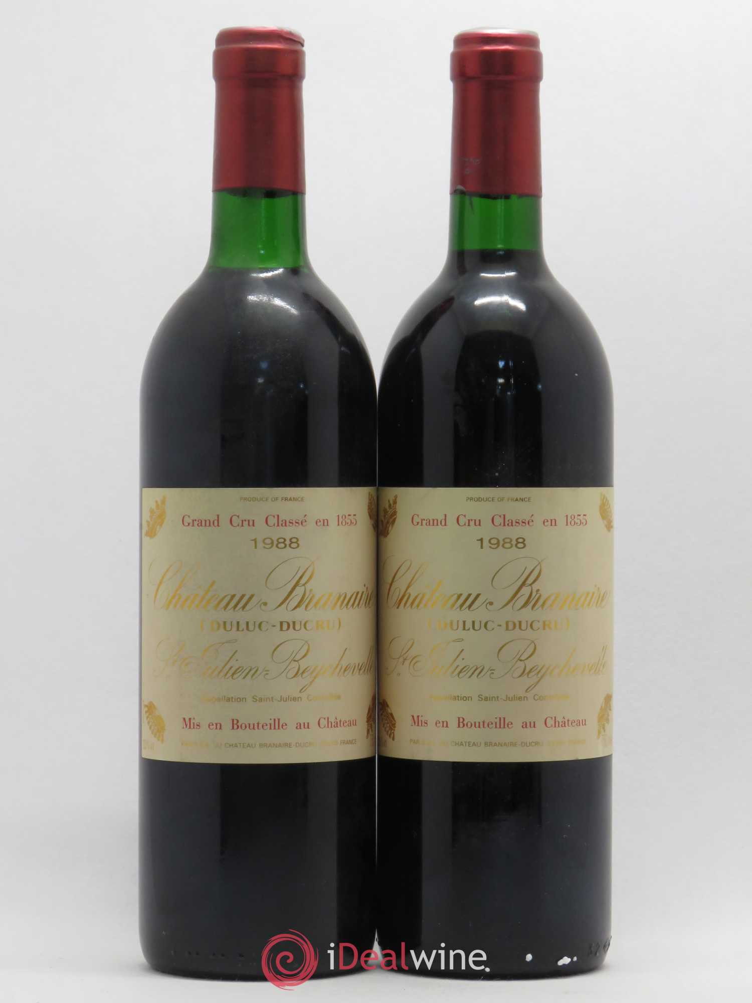 Château Branaire Ducru 4ème Grand Cru Classé 1988 - Lot de 2 bouteilles - 0