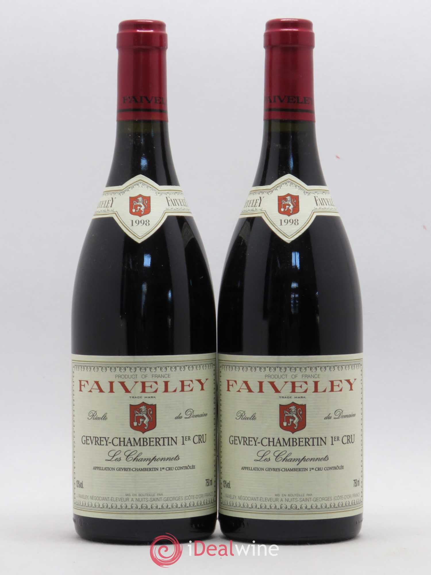 Gevrey-Chambertin 1er Cru Les Champonnets Faiveley 1998 - Lot de 2 bouteilles - 0