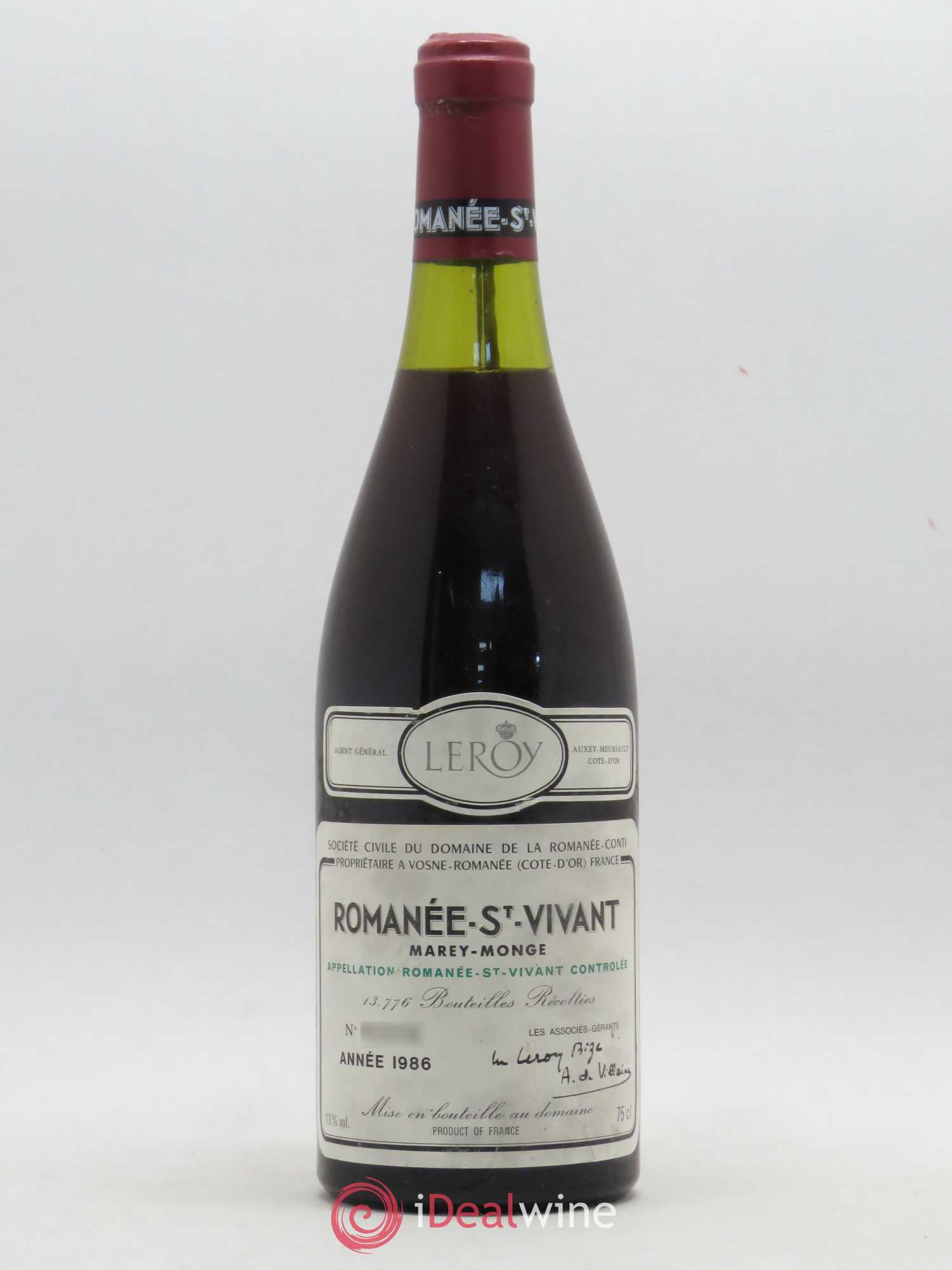 Romanée-Saint-Vivant Grand Cru Domaine de la Romanée-Conti 1986 - Lot de 1 bouteille - 0