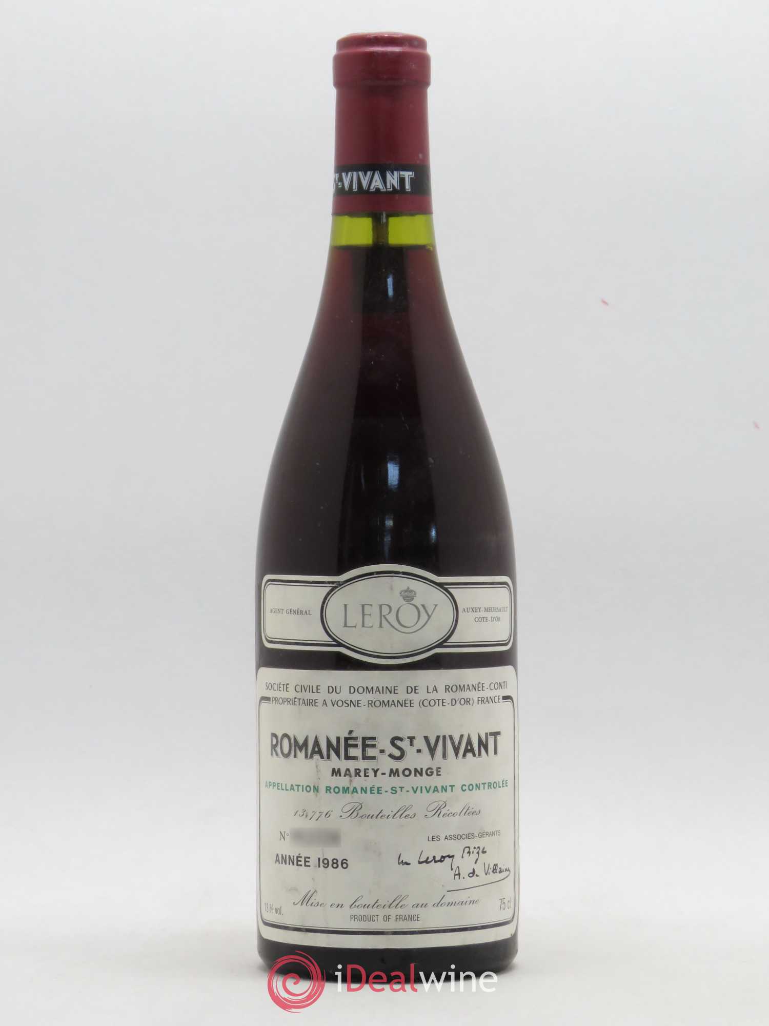Romanée-Saint-Vivant Grand Cru Domaine de la Romanée-Conti 1986 - Lot de 1 bouteille - 0