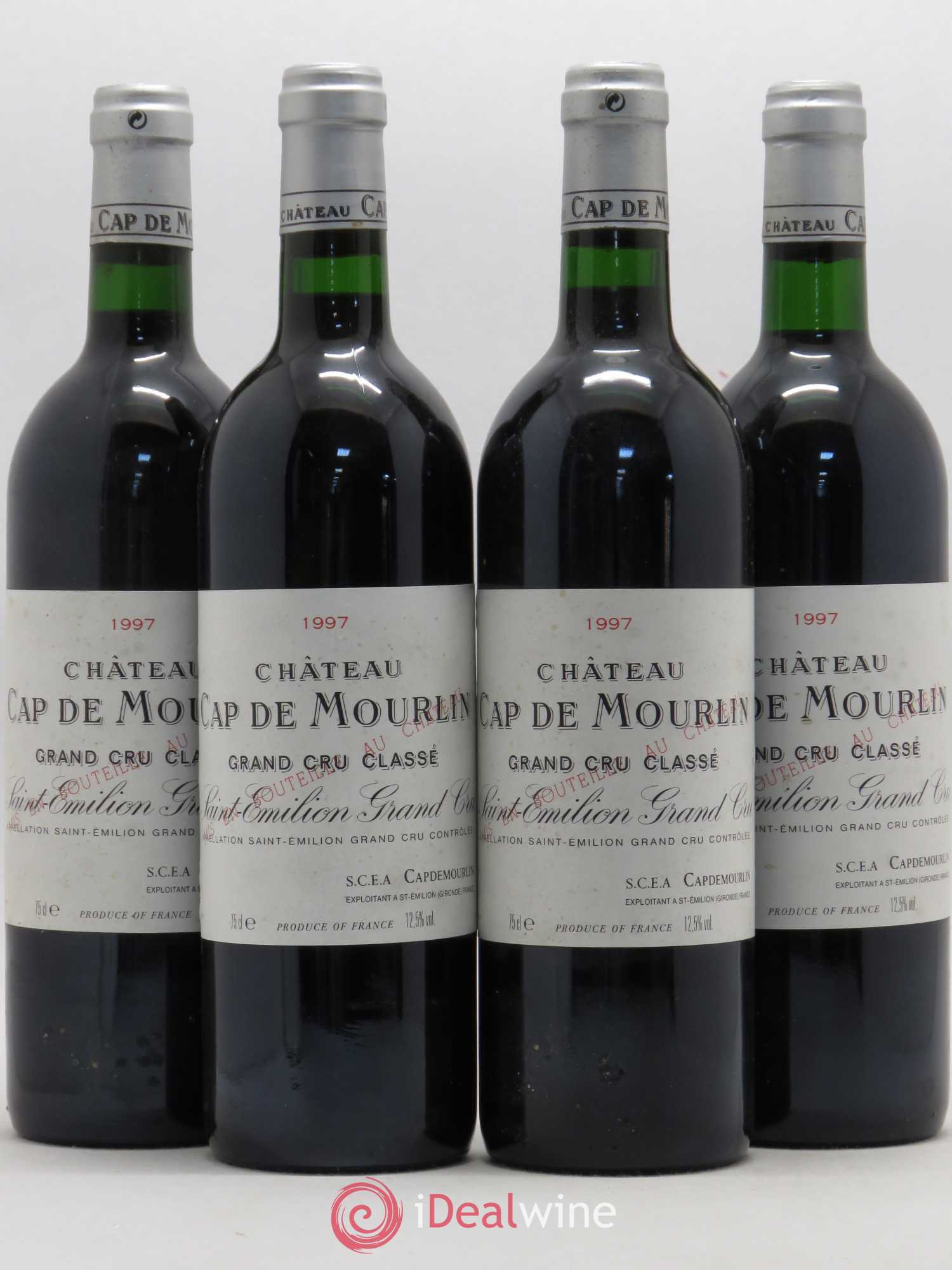 Château Cap de Mourlin Grand Cru Classé 1997 - Lot de 4 bouteilles - 0