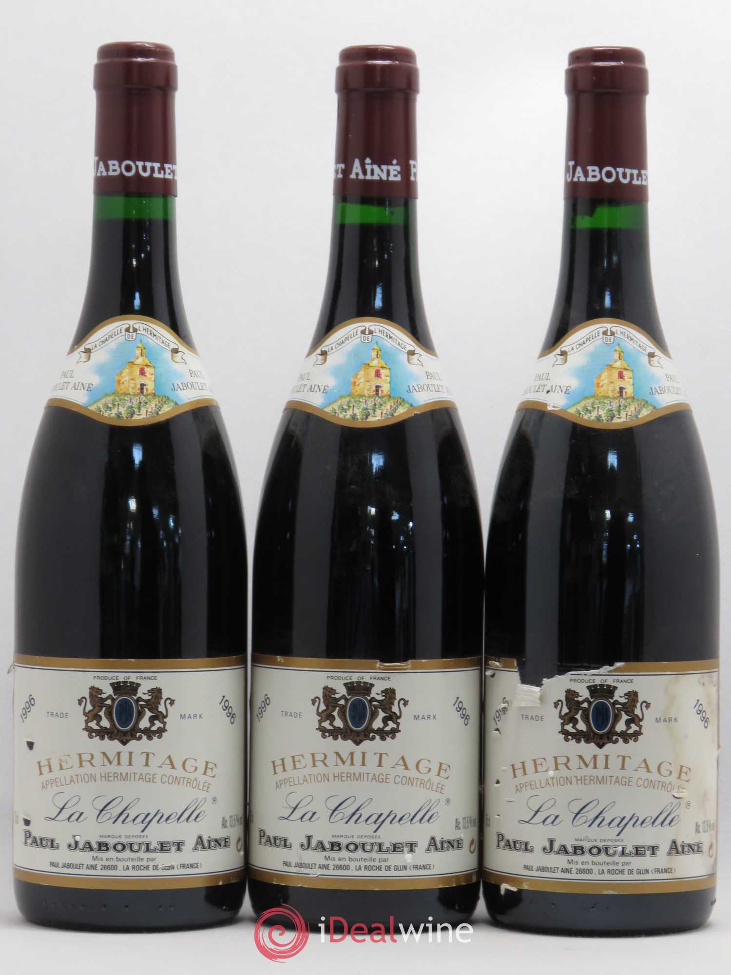 Hermitage La Chapelle Paul Jaboulet Ainé 1996 - Lot de 3 bouteilles - 0