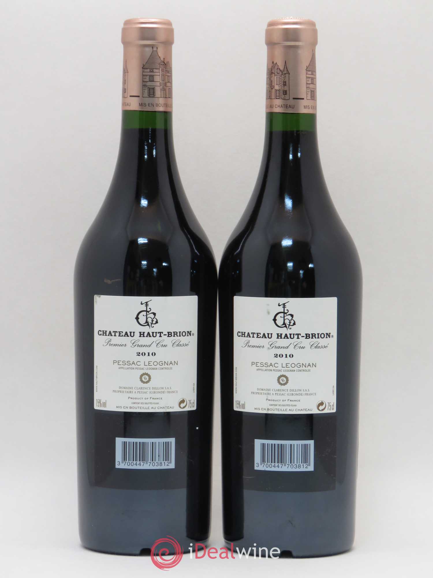Château Haut Brion 1er Grand Cru Classé 2010 - Lot de 2 bouteilles - 1