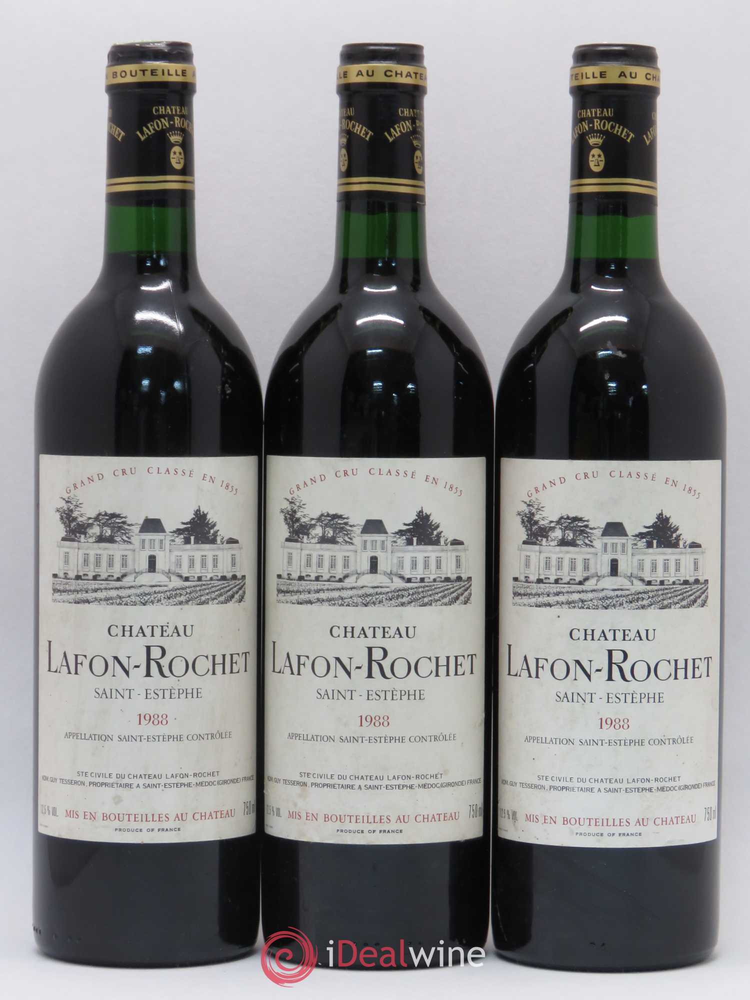 Château Lafon Rochet 4ème Grand Cru Classé 1988 - Lot de 3 bouteilles - 0