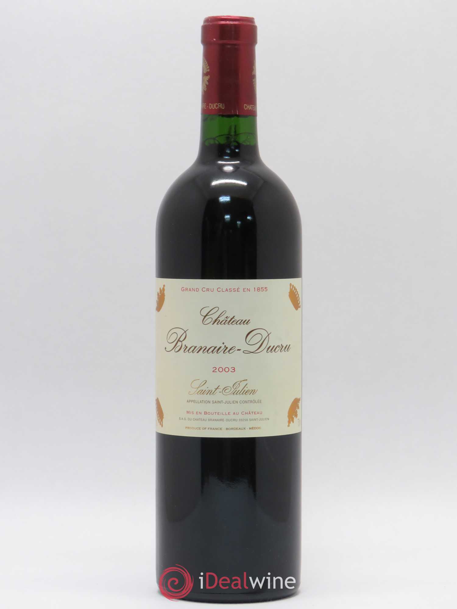 Château Branaire Ducru 4ème Grand Cru Classé 2003 - Lot de 1 bouteille - 0