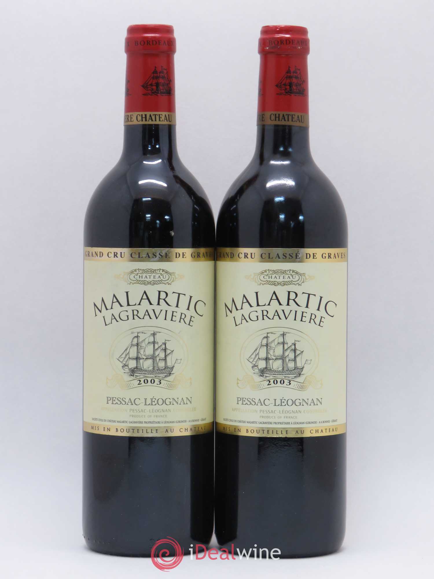 Château Malartic-Lagravière Cru Classé de Graves 2003 - Lot de 2 bouteilles - 0