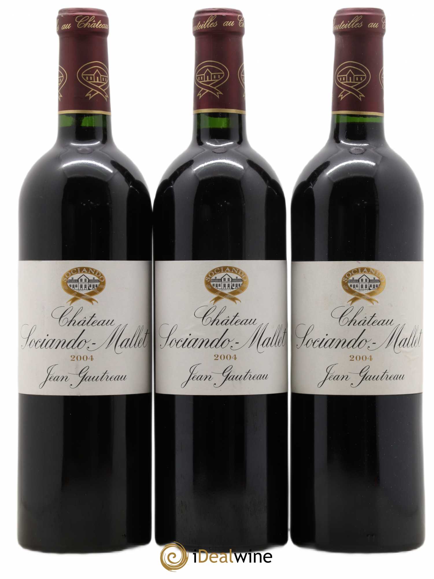 Château Sociando Mallet 2004 - Lot de 3 bouteilles - 0