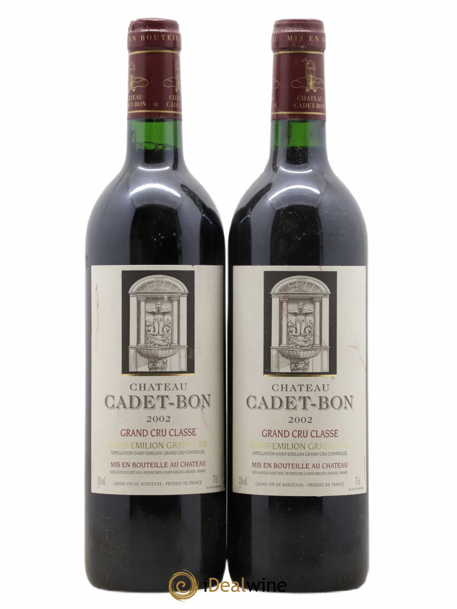 Château Cadet Bon Grand Cru Classé 2002 - Lot de 2 bouteilles - 0