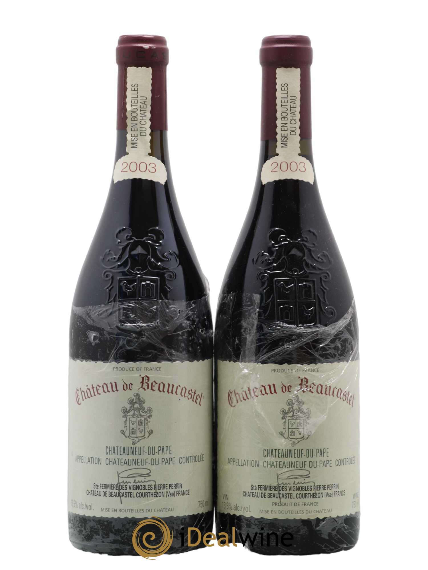 Châteauneuf-du-Pape Château de Beaucastel Famille Perrin 2003 - Lot of 2 bottles - 0