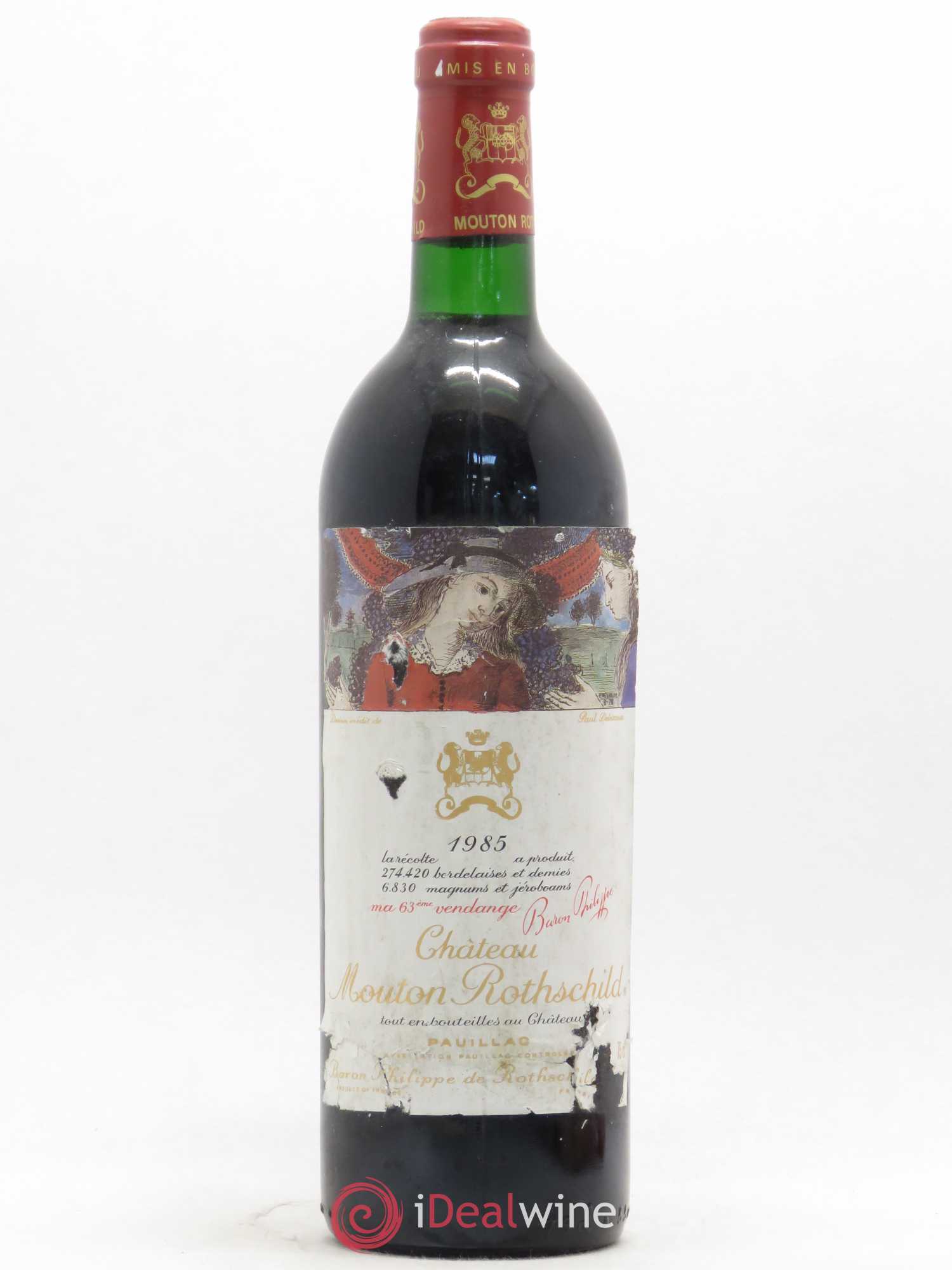 Château Mouton Rothschild 1er Grand Cru Classé 1985 - Lot de 1 bouteille - 0