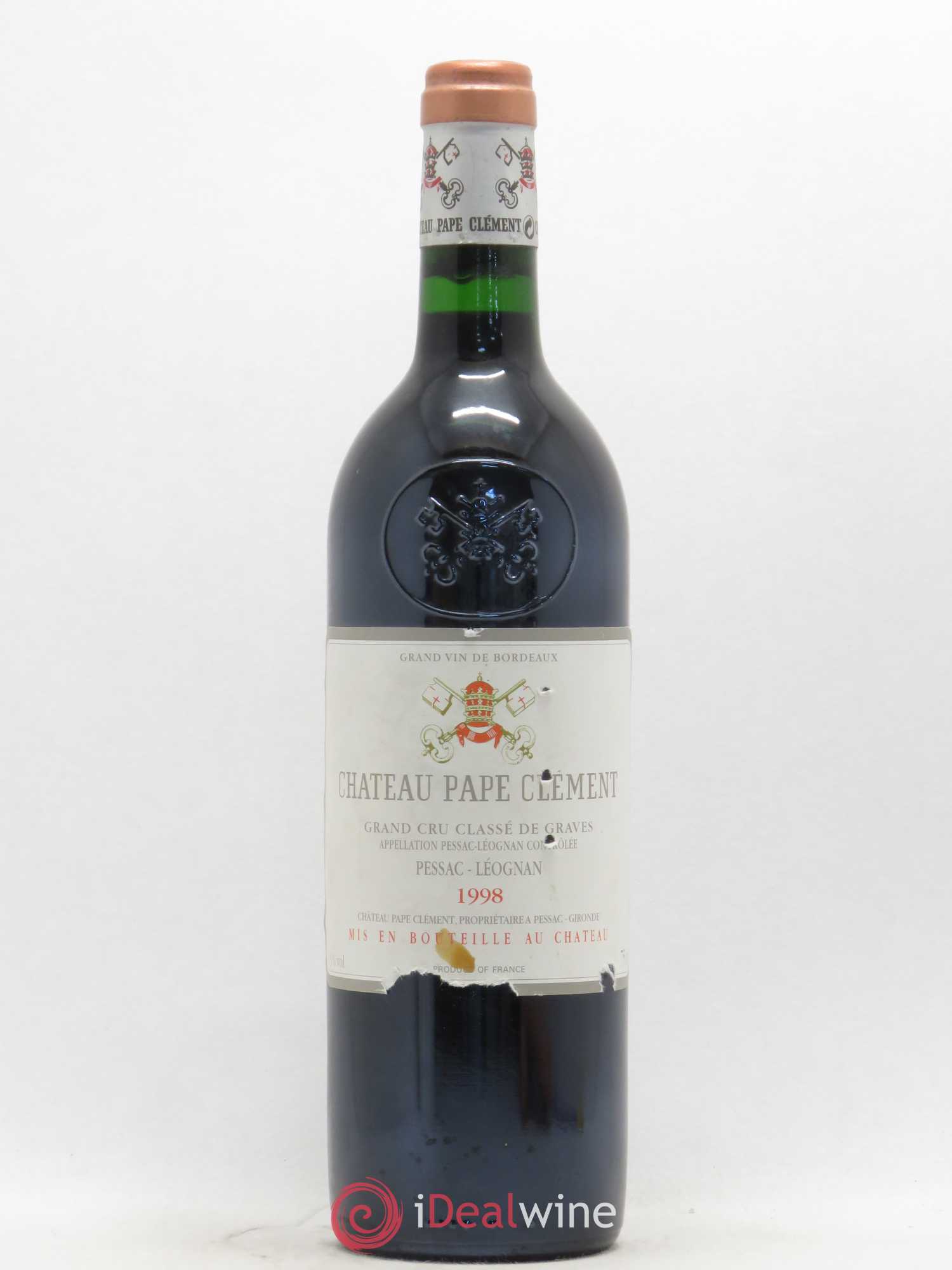 Château Pape Clément Cru Classé de Graves 1998 - Lot de 1 bouteille - 0