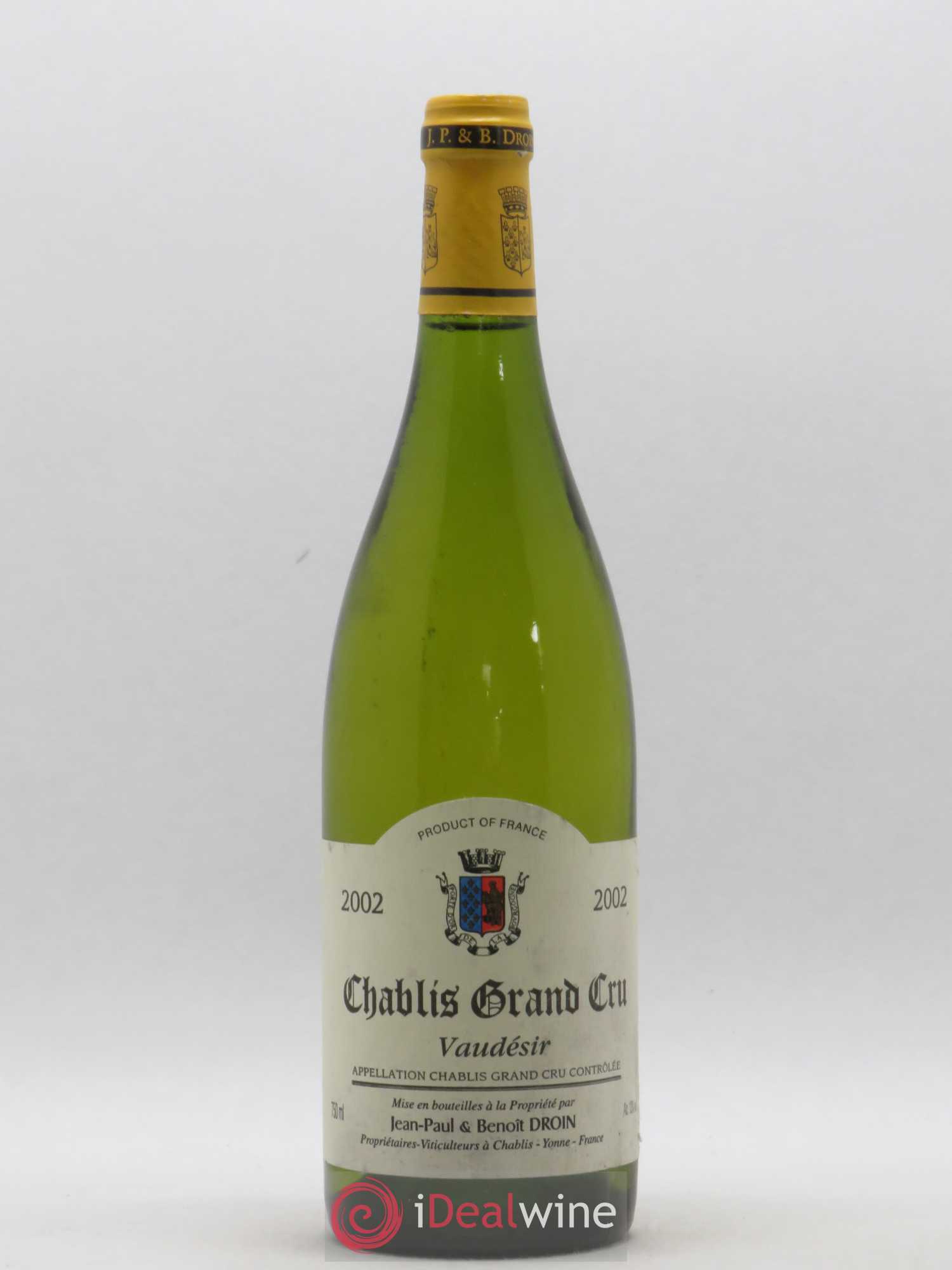 Chablis Grand Cru Vaudésir Jean-Paul & Benoît Droin (Domaine) 2002 - Lot de 1 bouteille - 0