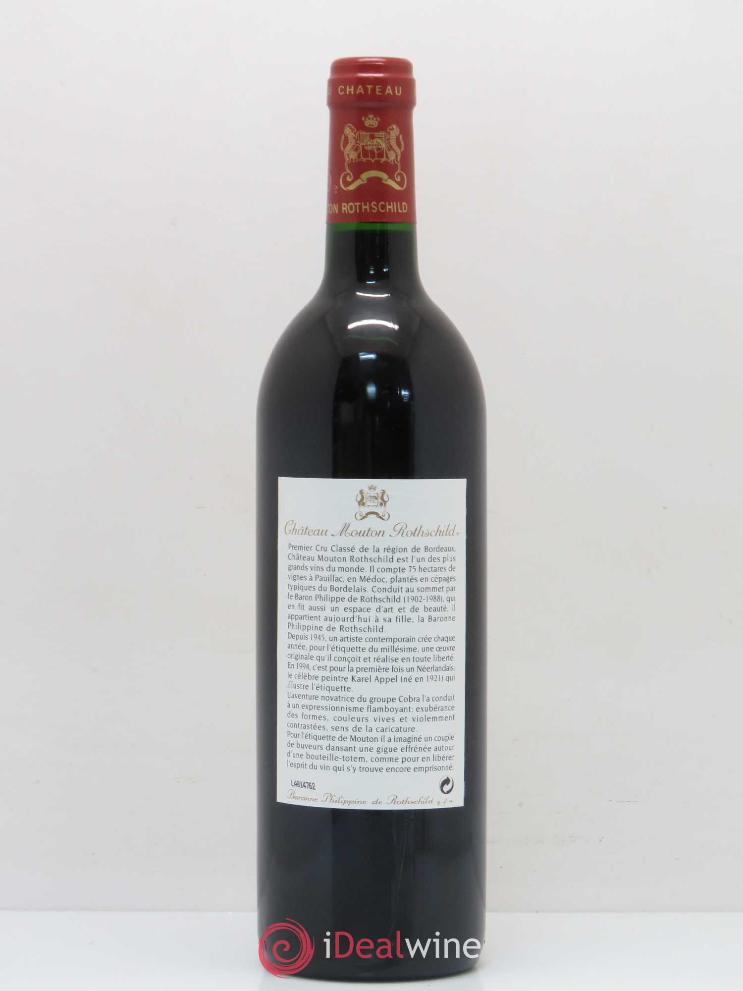 Château Mouton Rothschild 1er Grand Cru Classé 1994 - Lot de 1 bouteille - 1