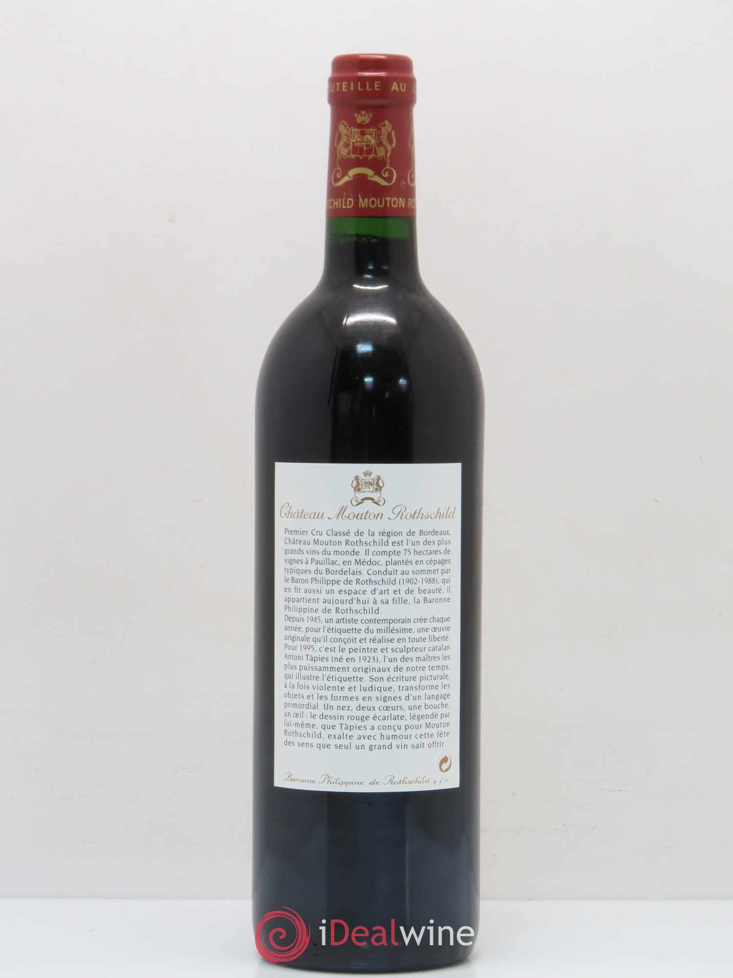 Château Mouton Rothschild 1er Grand Cru Classé 1995 - Lot de 1 bouteille - 1