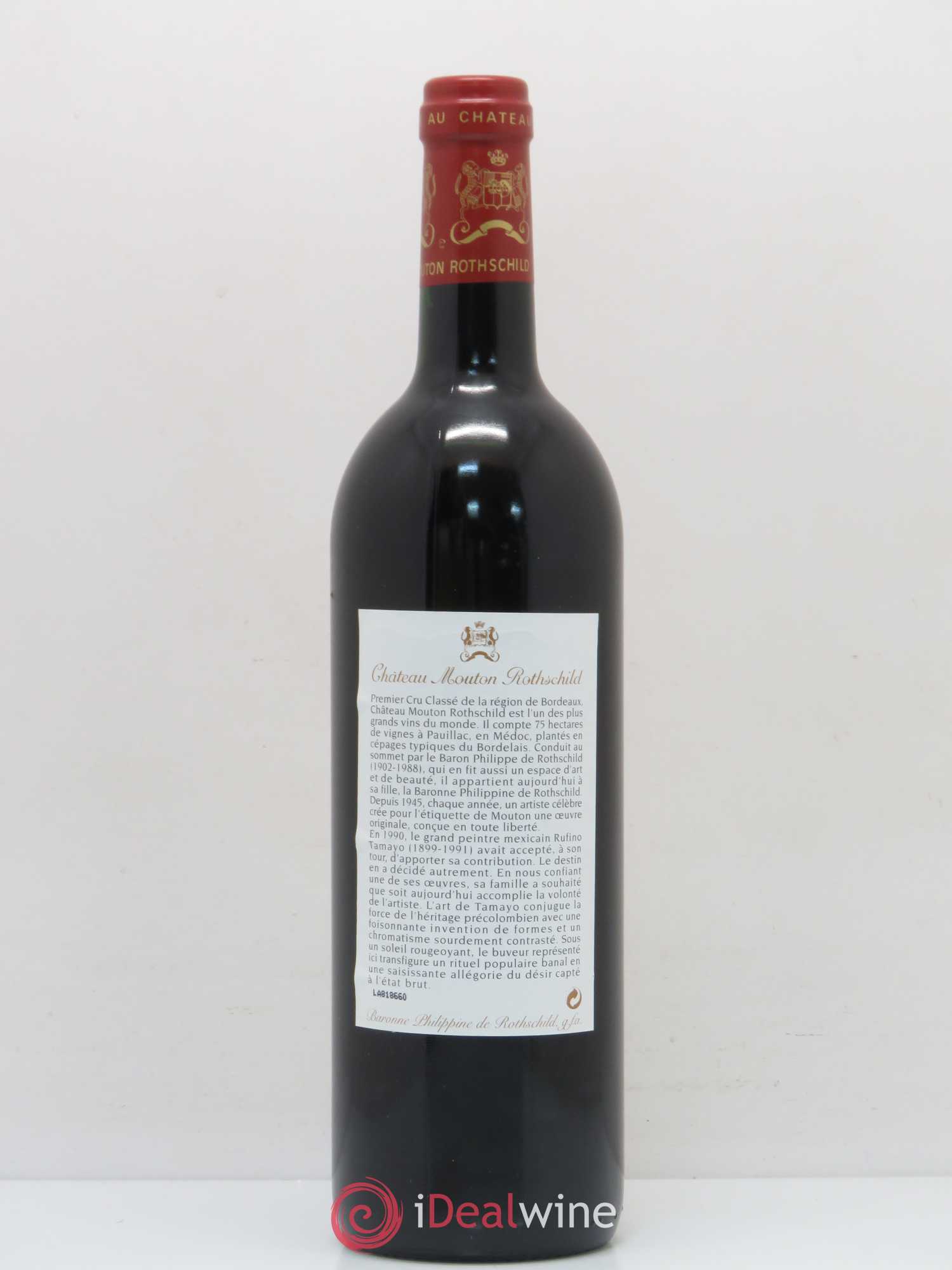 Château Mouton Rothschild 1er Grand Cru Classé 1998 - Lot de 1 bouteille - 1