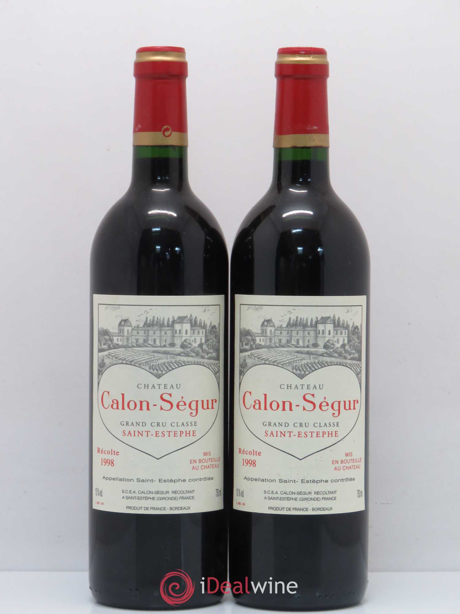 Château Calon Ségur 3ème Grand Cru Classé 1998 - Lot de 2 bouteilles - 0