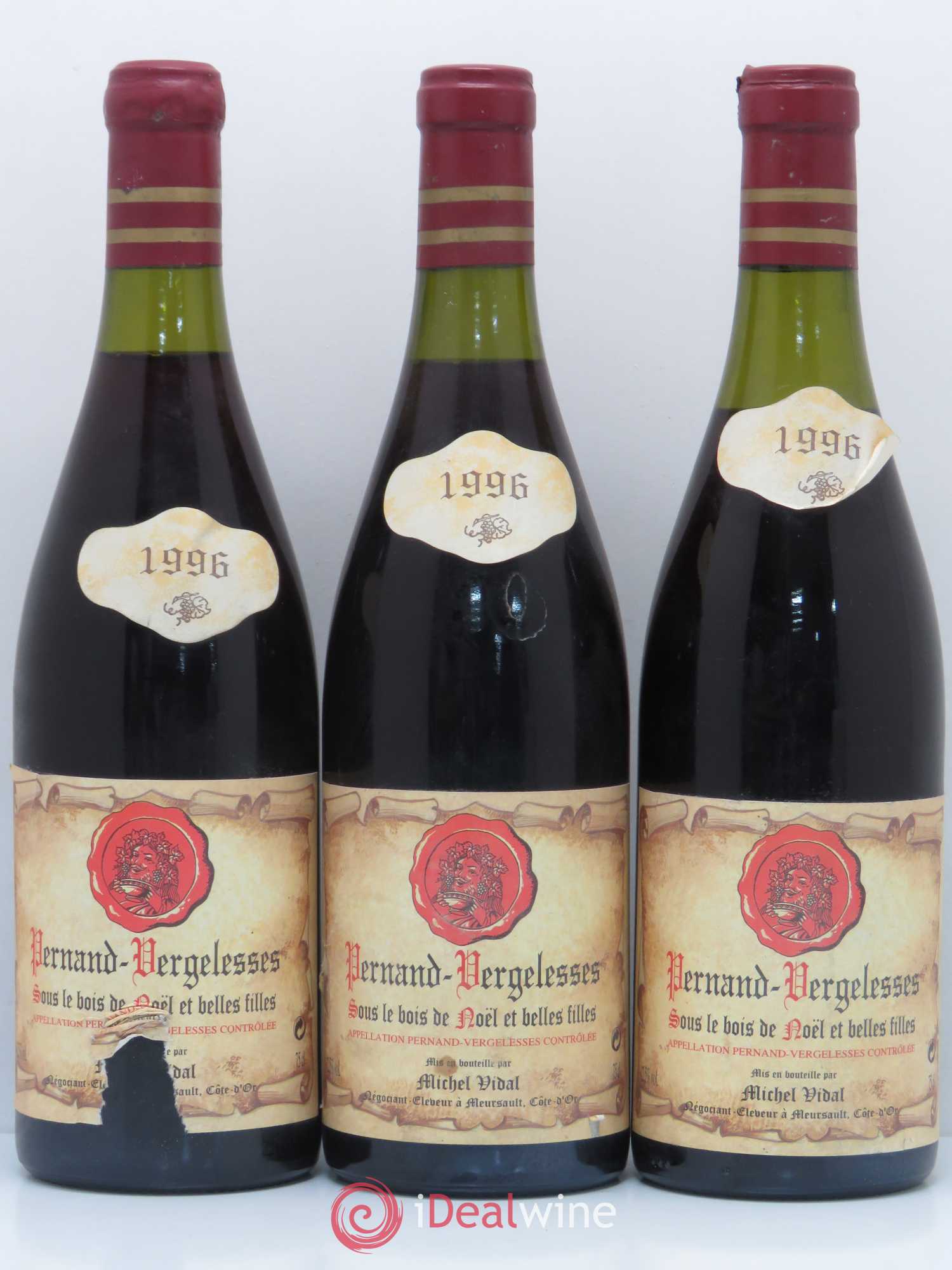 Pernand-Vergelesses Sous le bois de Noël et belles filles Michel Vidal 1996 - Posten von 3 Flaschen - 0