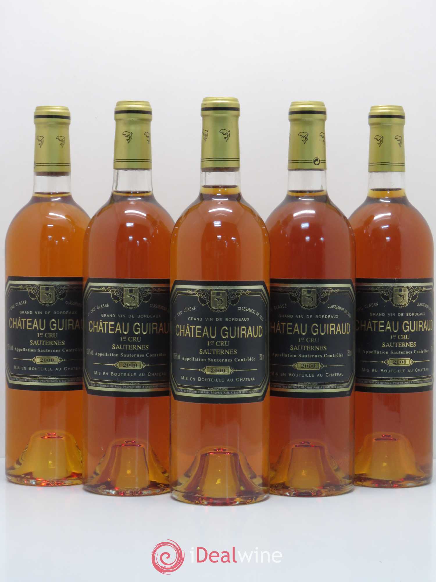 Château Guiraud 1er Grand Cru Classé 2000 - Lotto di 5 bottiglie - 0