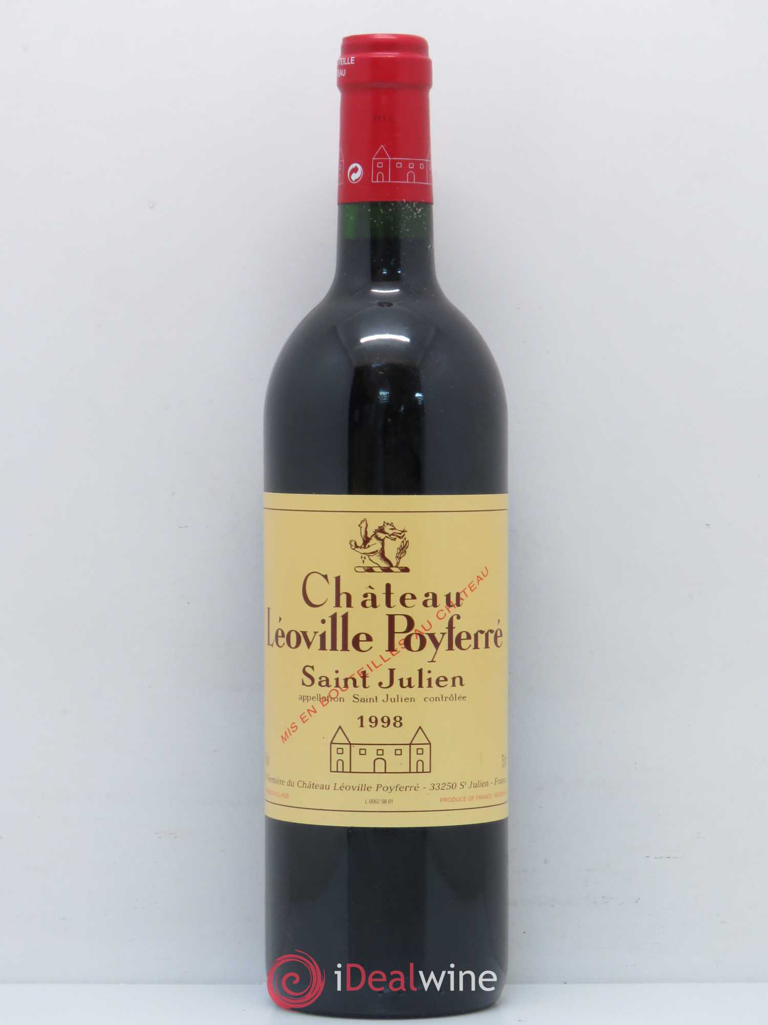 Château Léoville Poyferré 2ème Grand Cru Classé 1998 - Lot de 1 bouteille - 0