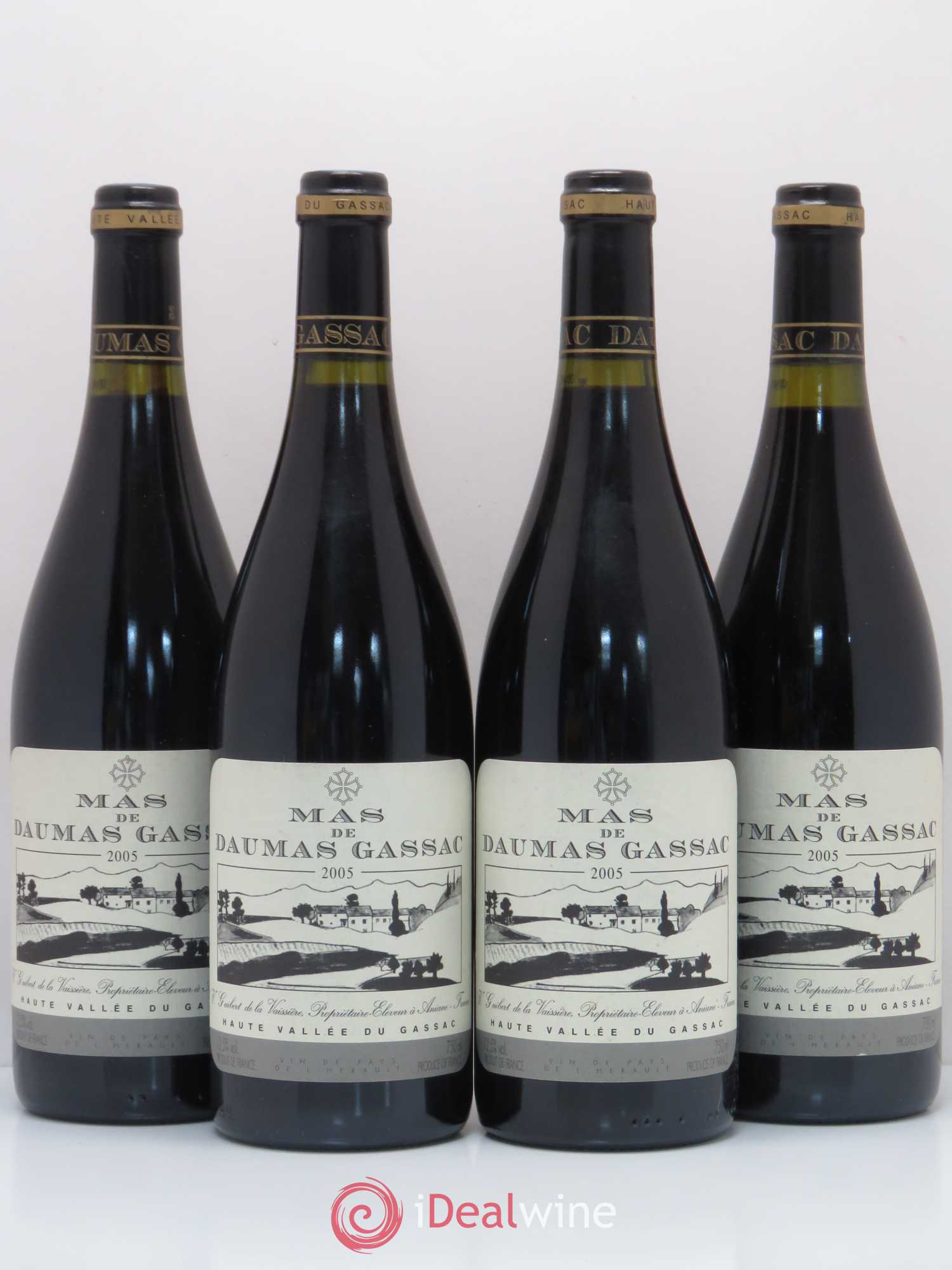 Saint-Guilhem-le-Désert - Cité d'Aniane Mas Daumas Gassac Famille Guibert de La Vaissière 2005 - Lot de 4 bouteilles - 0