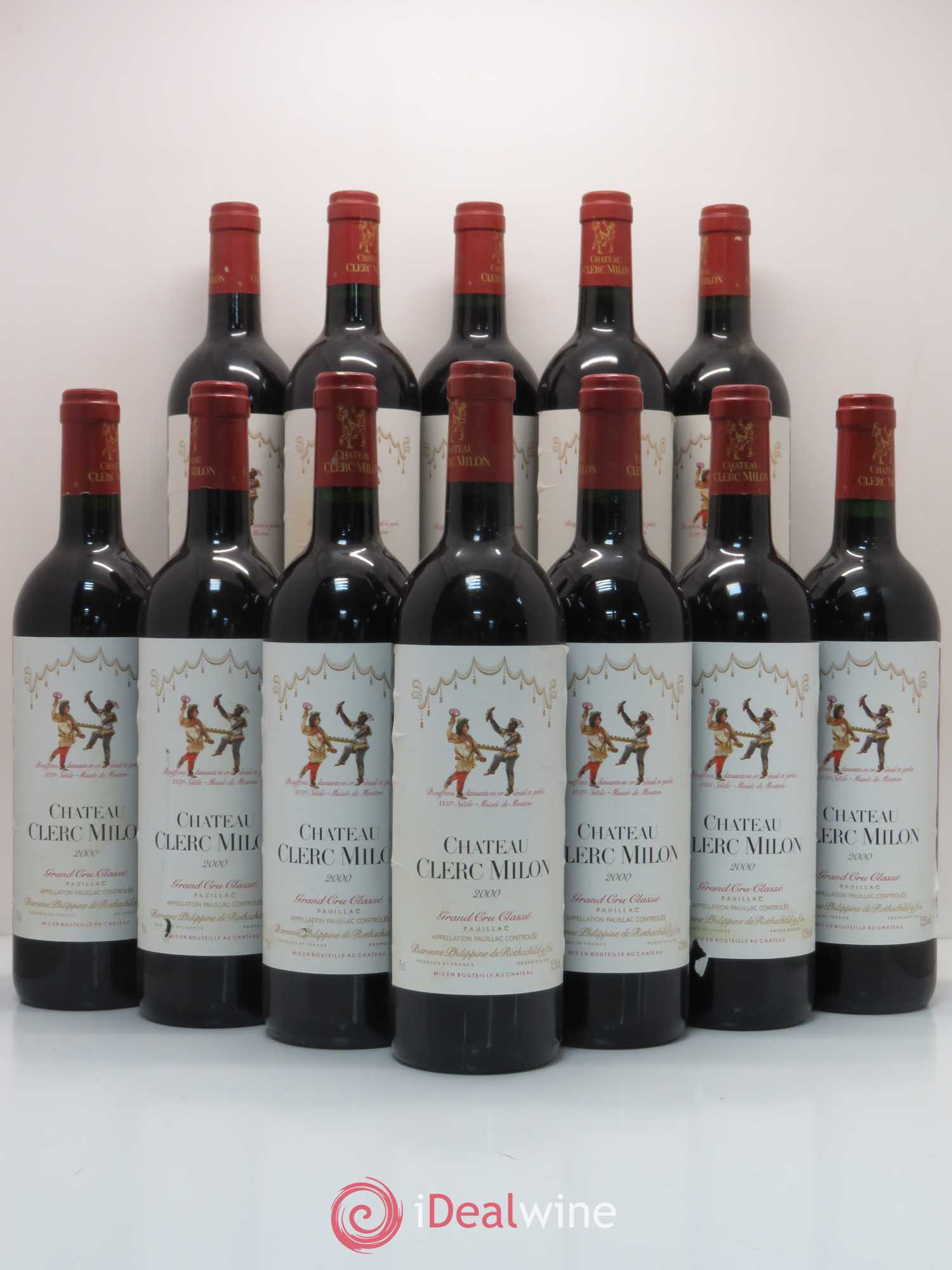 Château Clerc Milon 5ème Grand Cru Classé 2000 - Lot de 12 bouteilles - 0