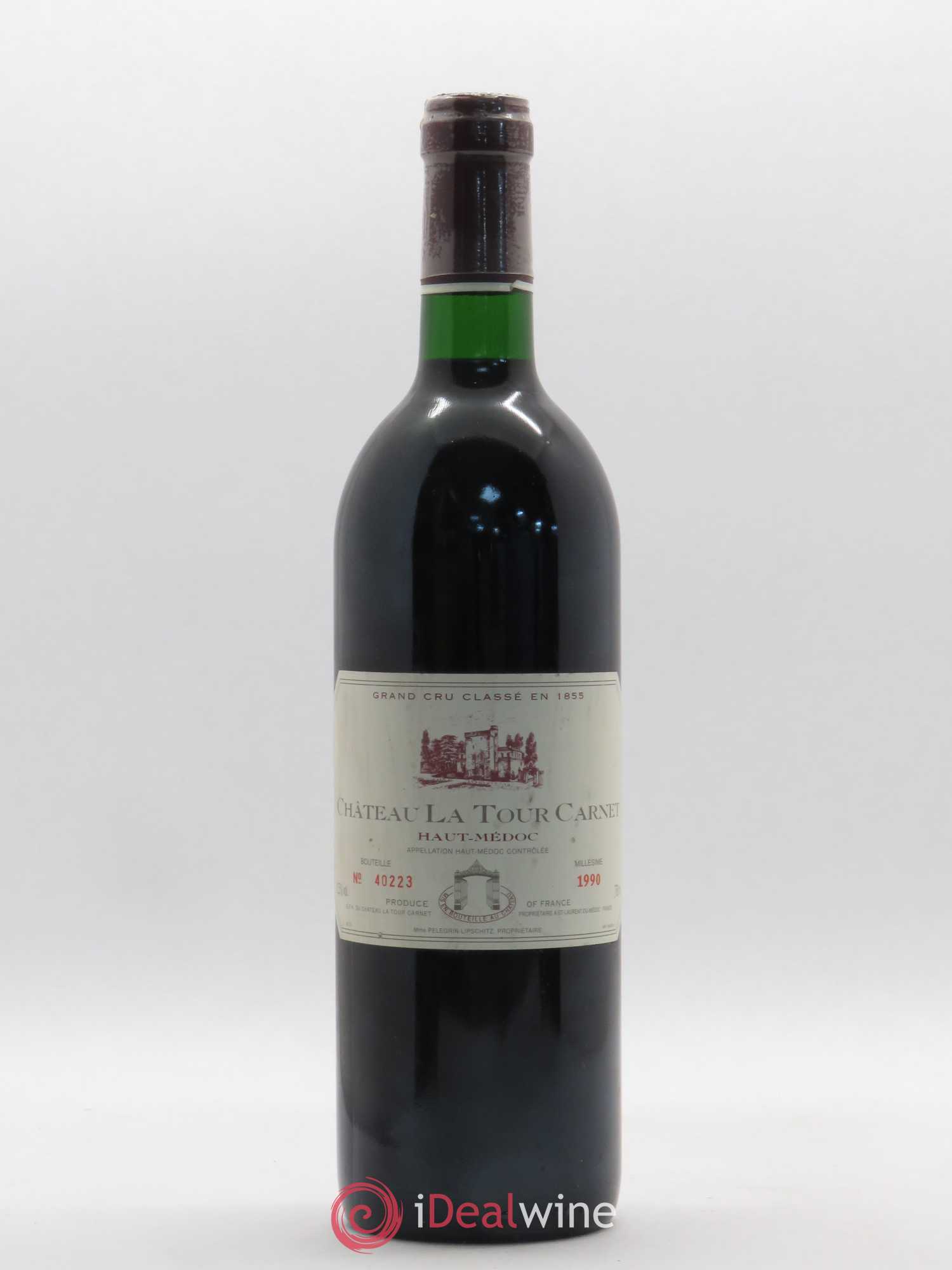 Château la Tour Carnet 4ème Grand Cru Classé 1990 - Lot de 1 bouteille - 0