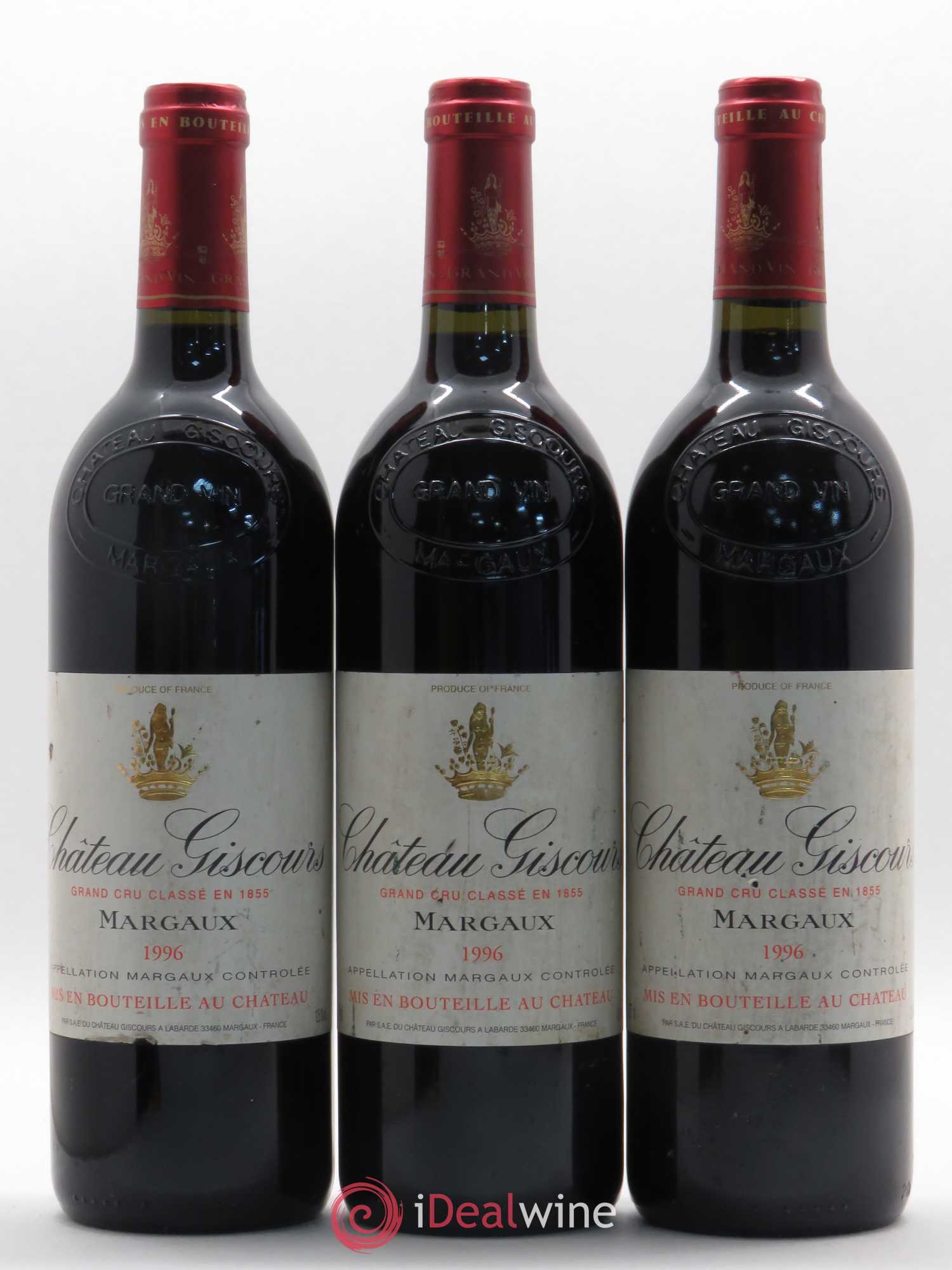 Château Giscours 3ème Grand Cru Classé 1996 - Lot de 3 bouteilles - 0