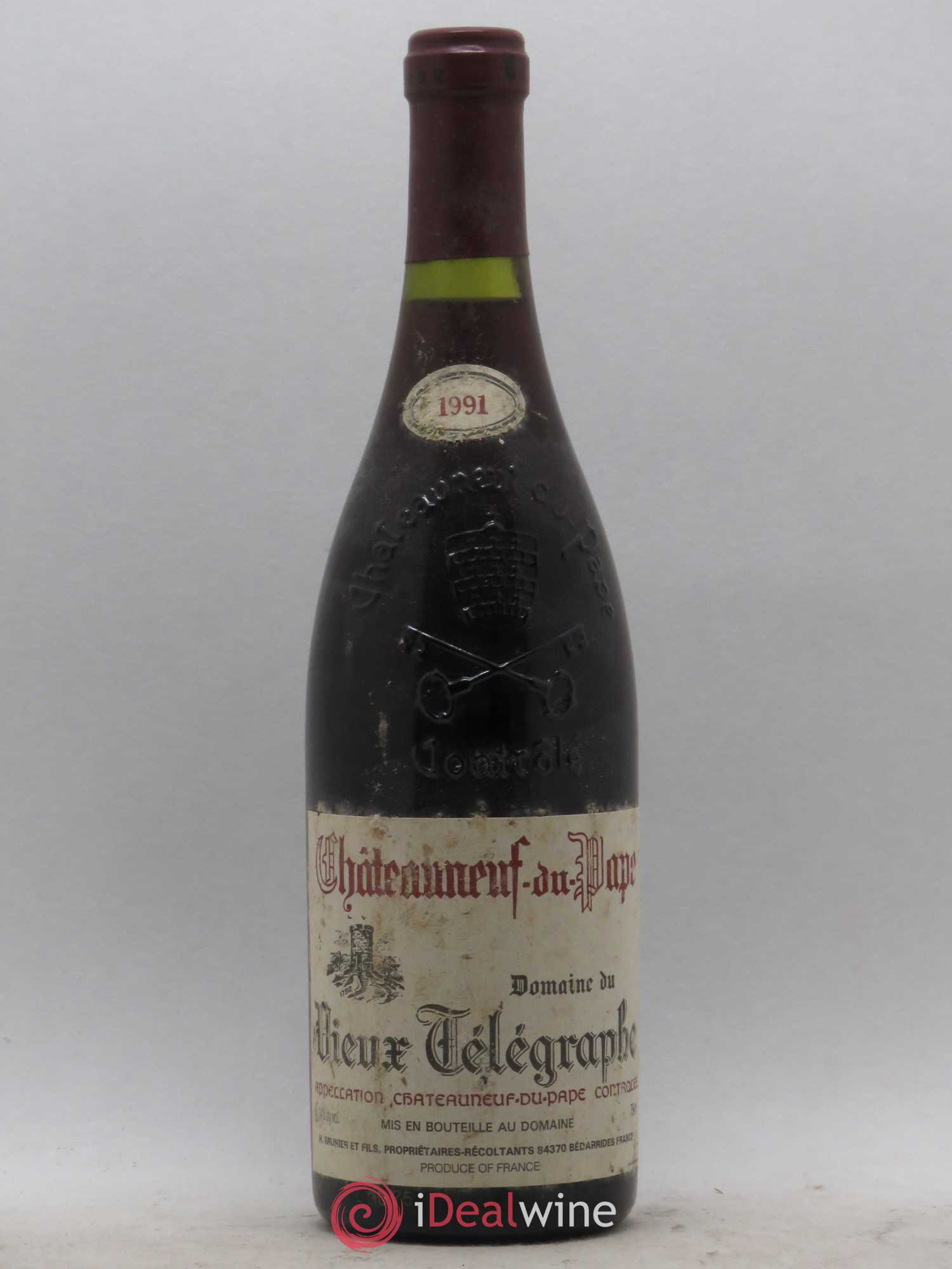Châteauneuf-du-Pape Vieux Télégraphe (Domaine du) Vignobles Brunier 1991 - Lot de 1 bouteille - 0