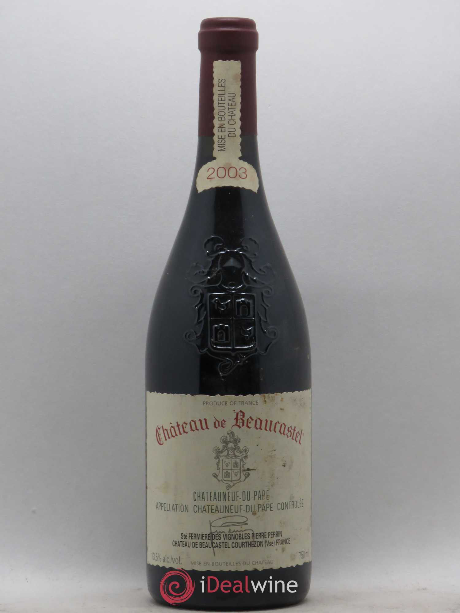 Châteauneuf-du-Pape Château de Beaucastel Famille Perrin 2003 - Lot de 1 bouteille - 0