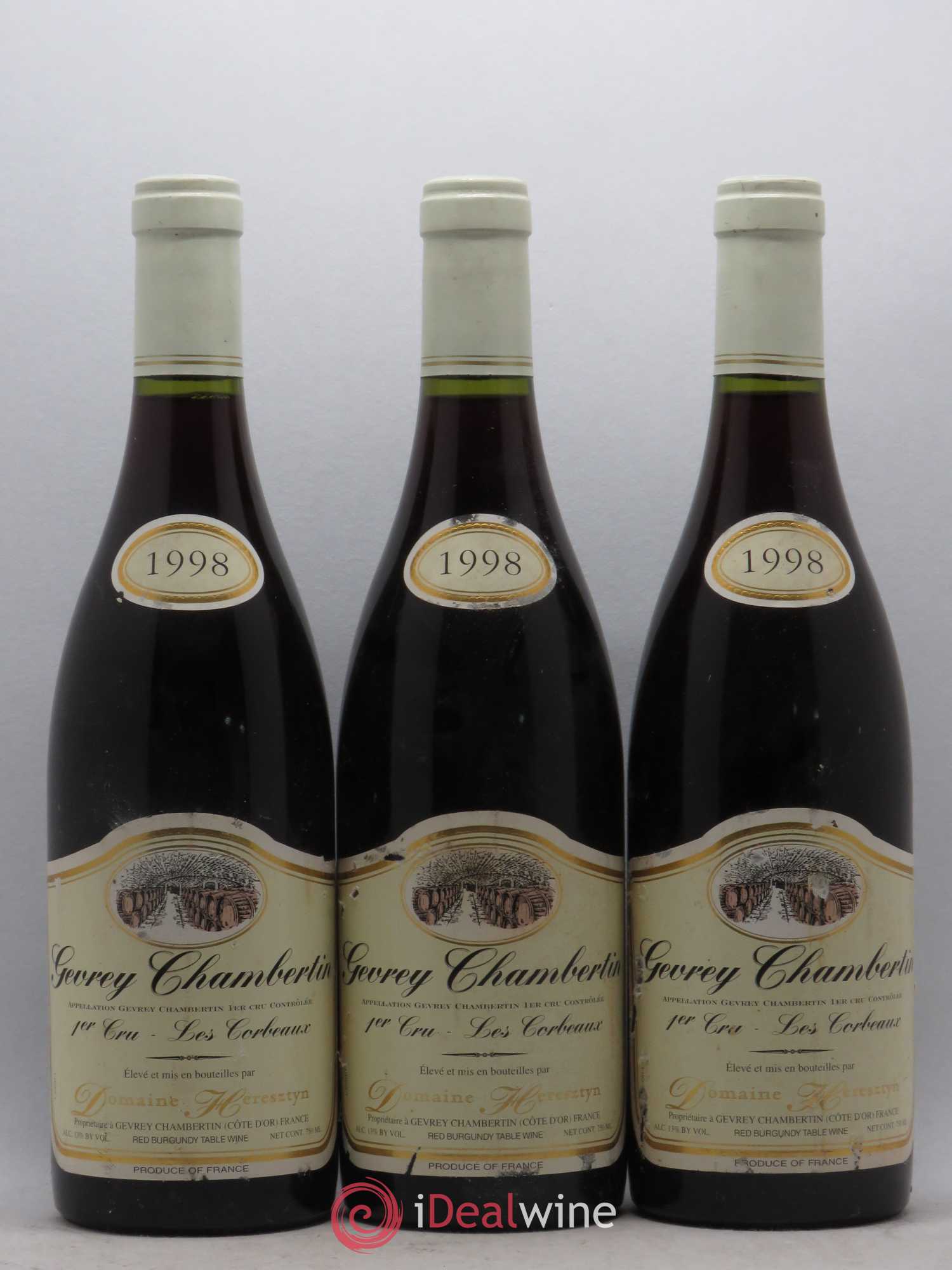 Gevrey-Chambertin 1er Cru Les Corbeaux Domaine Heresztyn 1998 - Lot de 3 bouteilles - 0