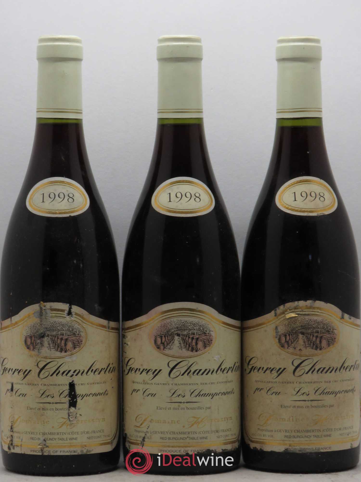Gevrey-Chambertin 1er Cru Champonnets Domaine Heresztyn 1998 - Posten von 3 Flaschen - 0