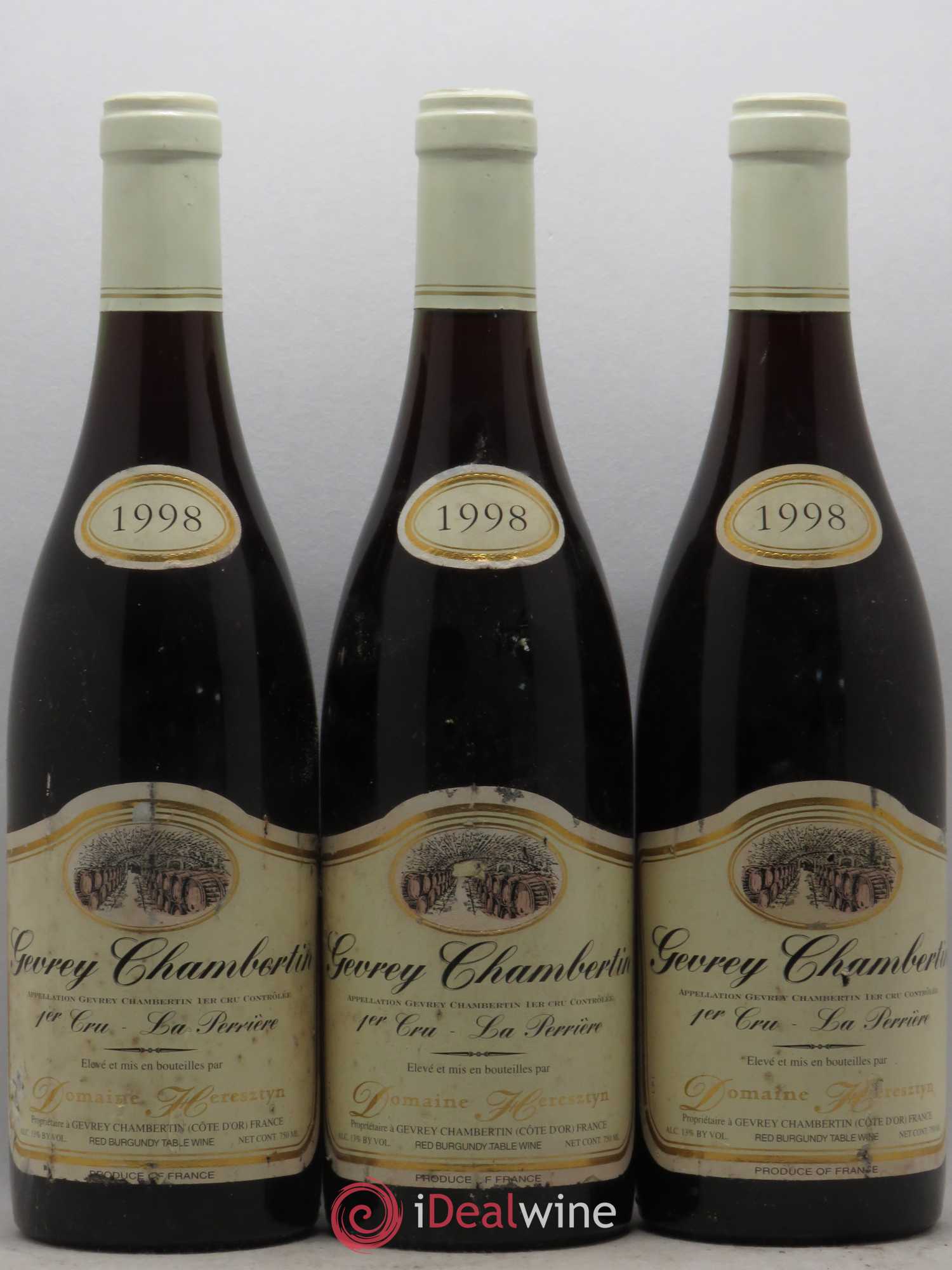 Gevrey-Chambertin 1er Cru La Perrière Domaine Heresztyn 1998 - Posten von 3 Flaschen - 0