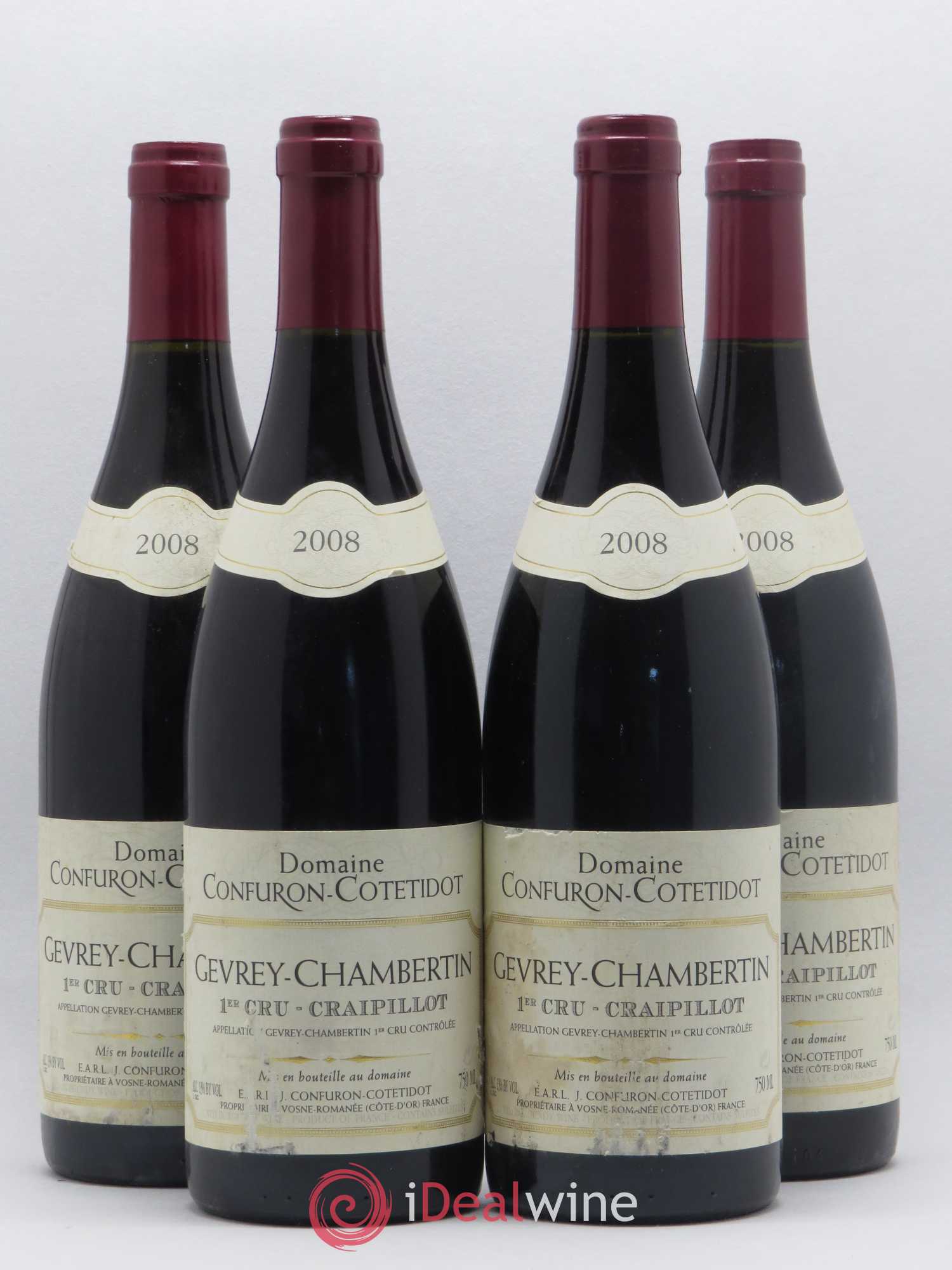 Gevrey-Chambertin 1er Cru Craipillot Confuron-Cotetidot 2008 - Lot de 4 bouteilles - 0