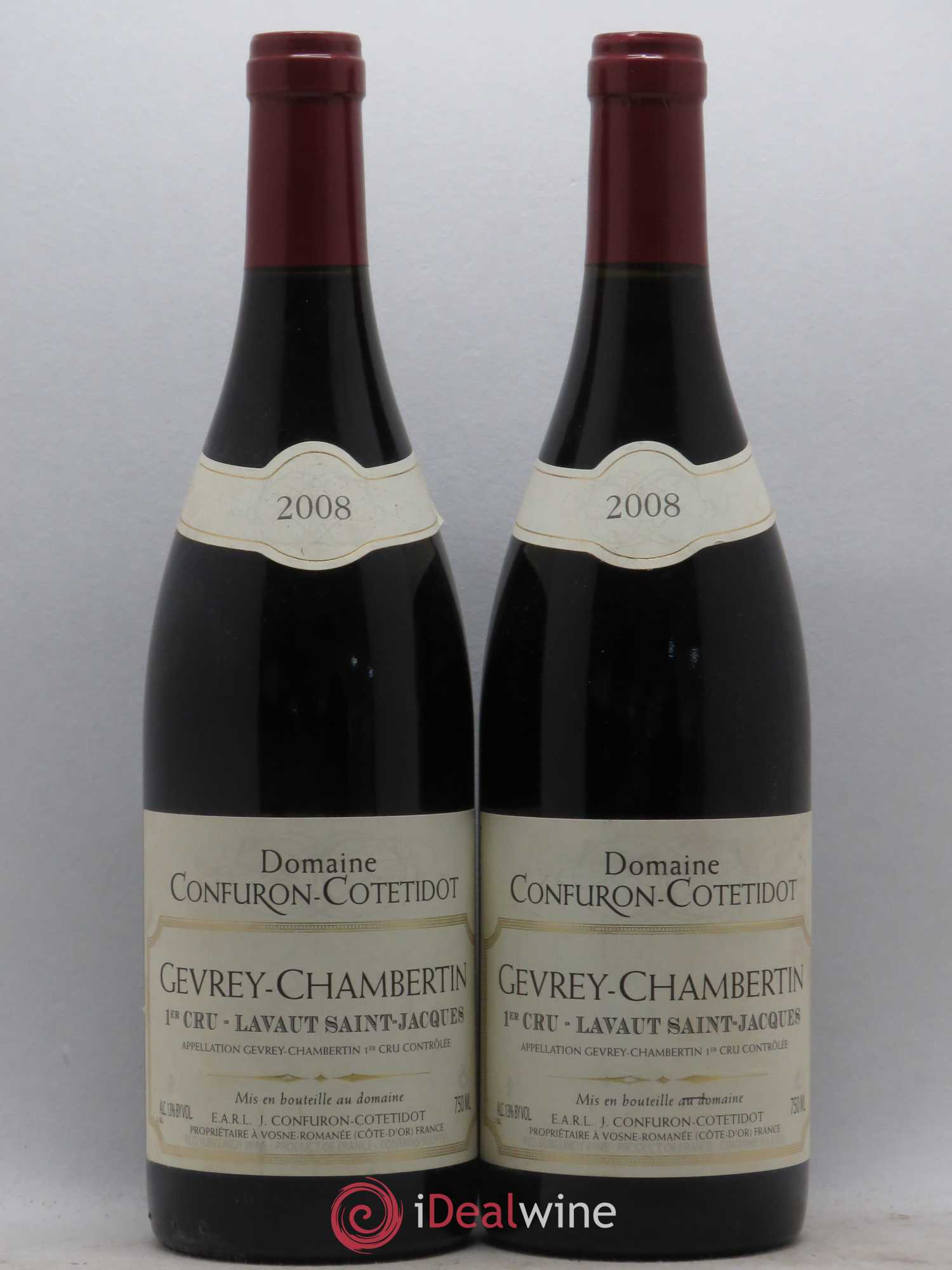 Gevrey-Chambertin 1er Cru Lavaut Saint Jacques Domaine Confuron Cotetidot 2008 - Posten von 2 Flaschen - 0