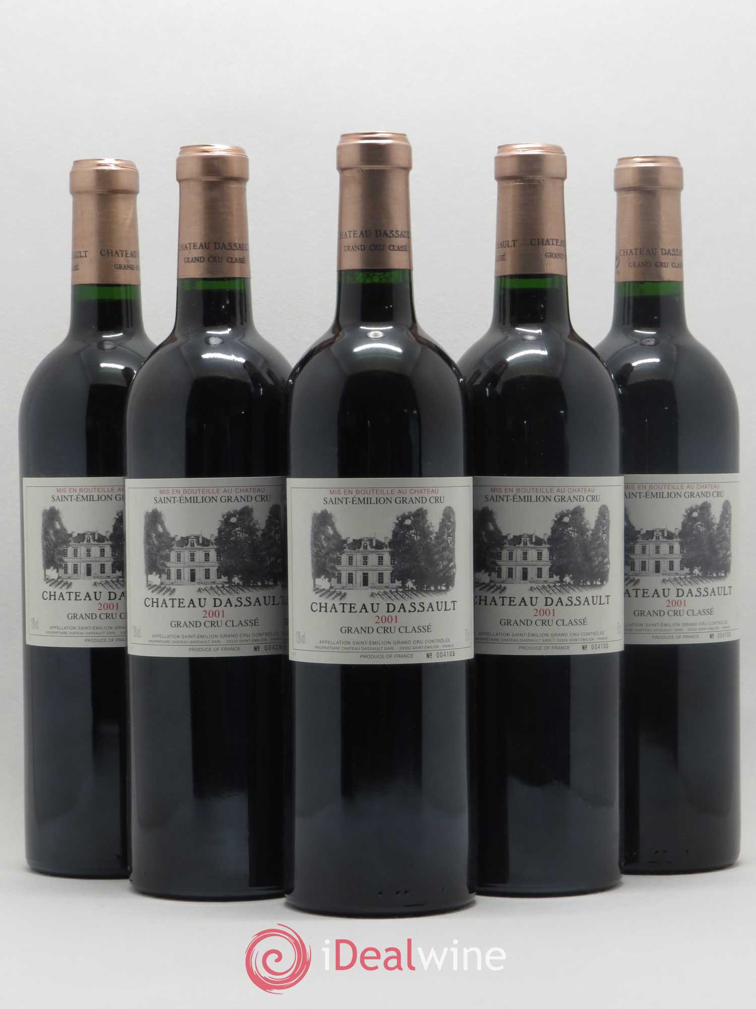 Château Dassault Grand Cru Classé 2001 - Lot de 5 bouteilles - 0