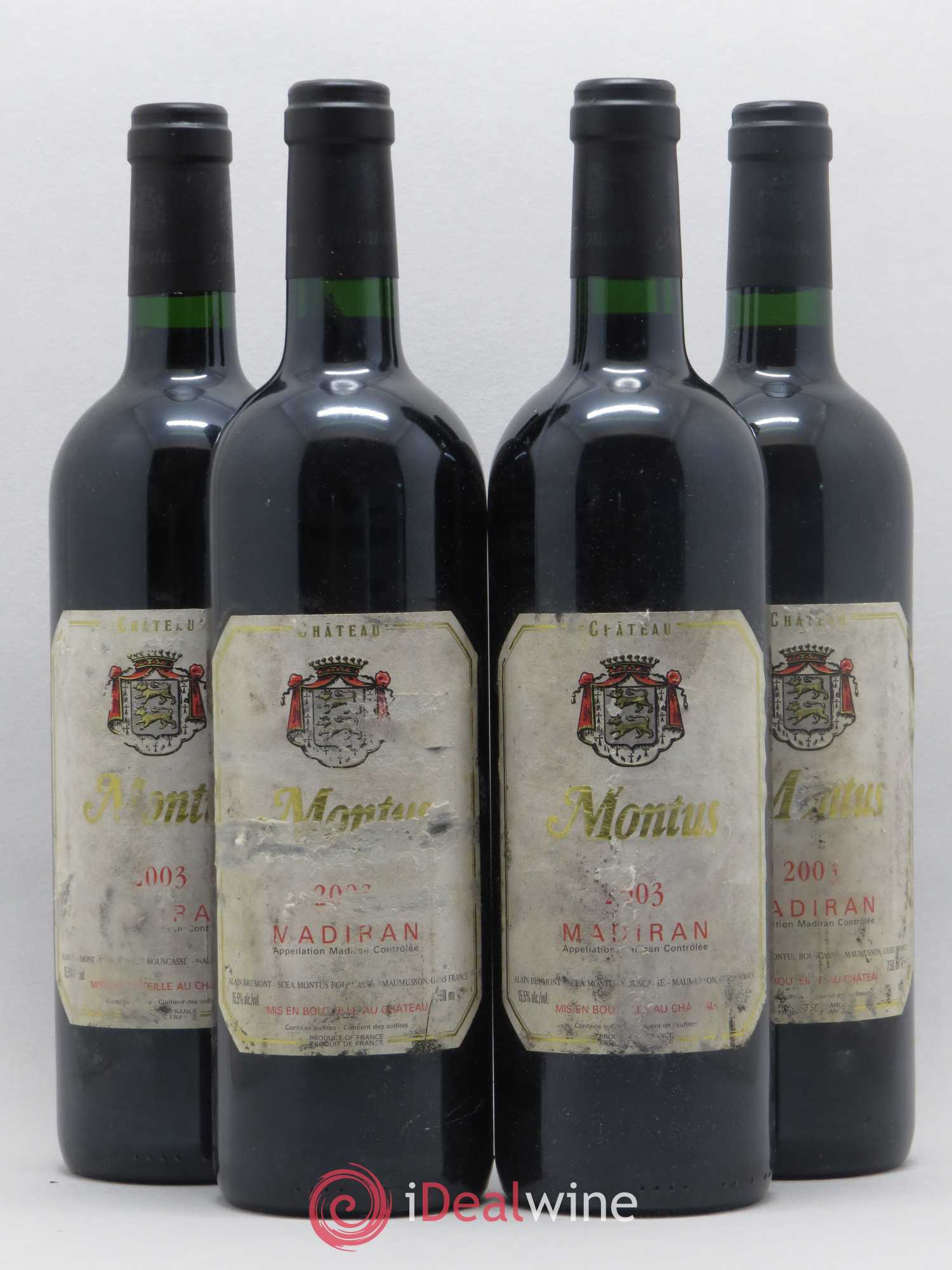 Madiran Château Montus Alain Brumont 2003 - Lot de 4 bouteilles - 0