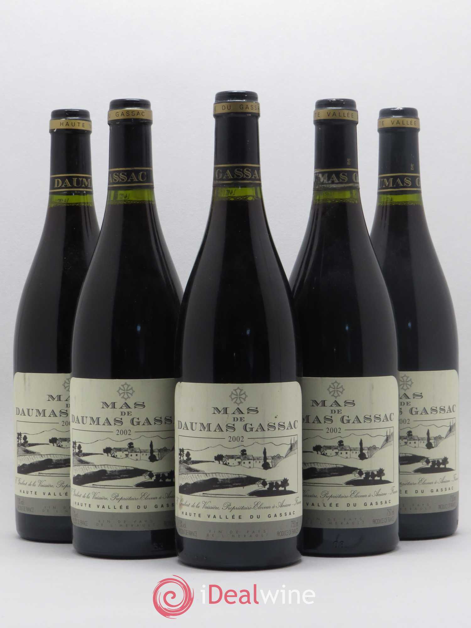Saint-Guilhem-le-Désert - Cité d'Aniane Mas Daumas Gassac Famille Guibert de La Vaissière 2002 - Lot de 5 bouteilles - 0