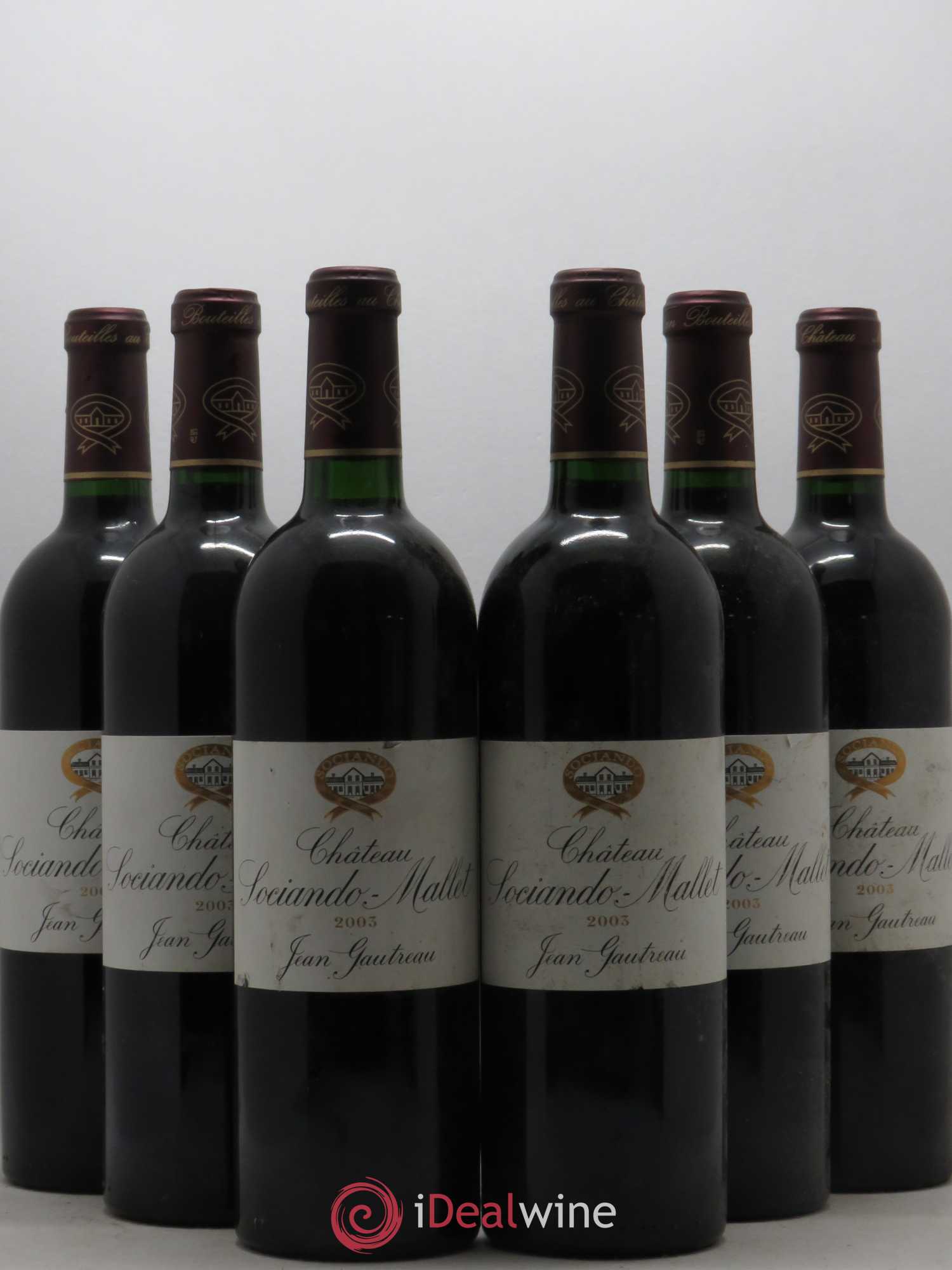 Château Sociando Mallet 2003 - Lot de 6 bouteilles - 0
