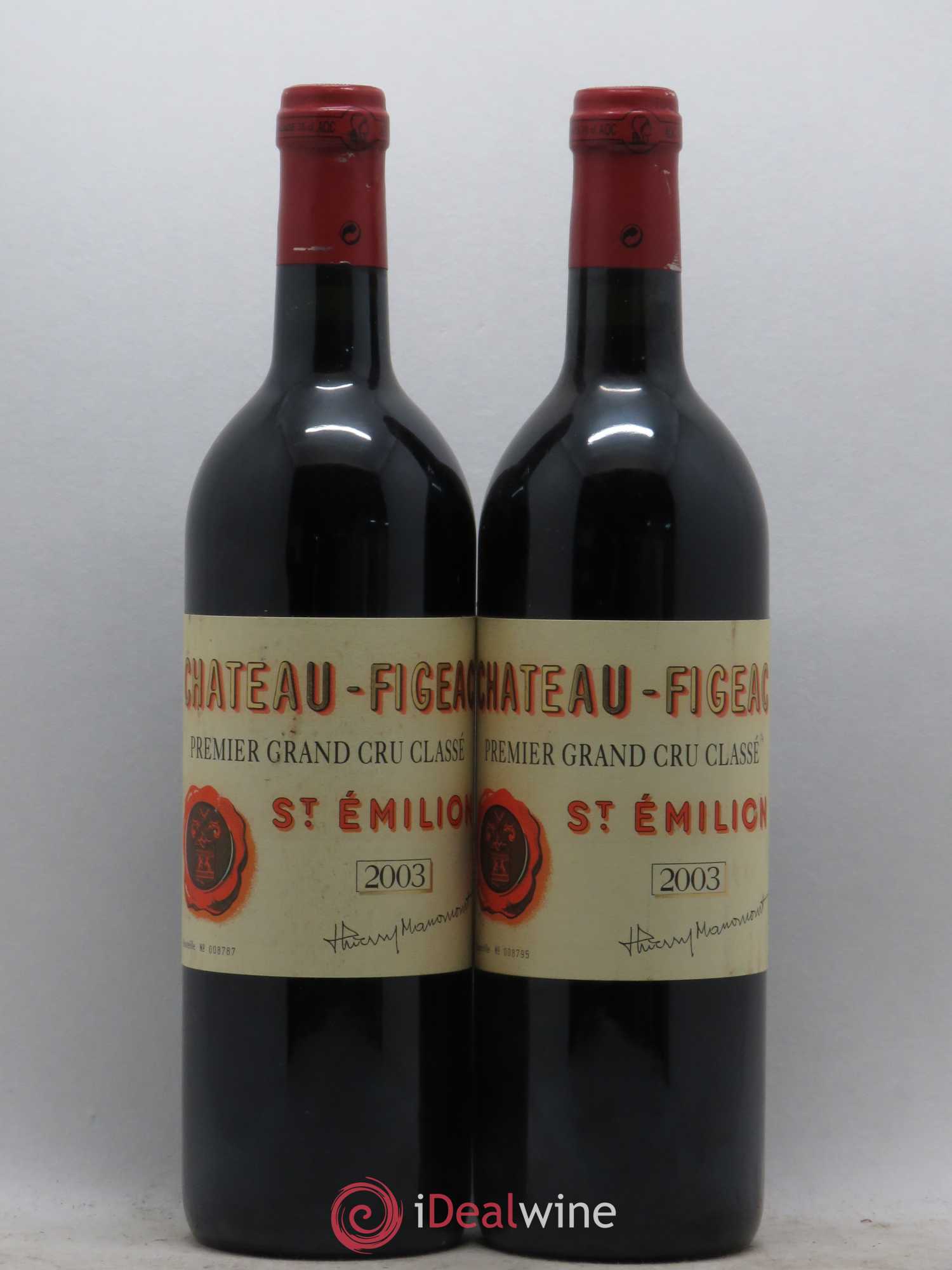 Château Figeac 1er Grand Cru Classé A 2003 - Lot de 2 bouteilles - 0
