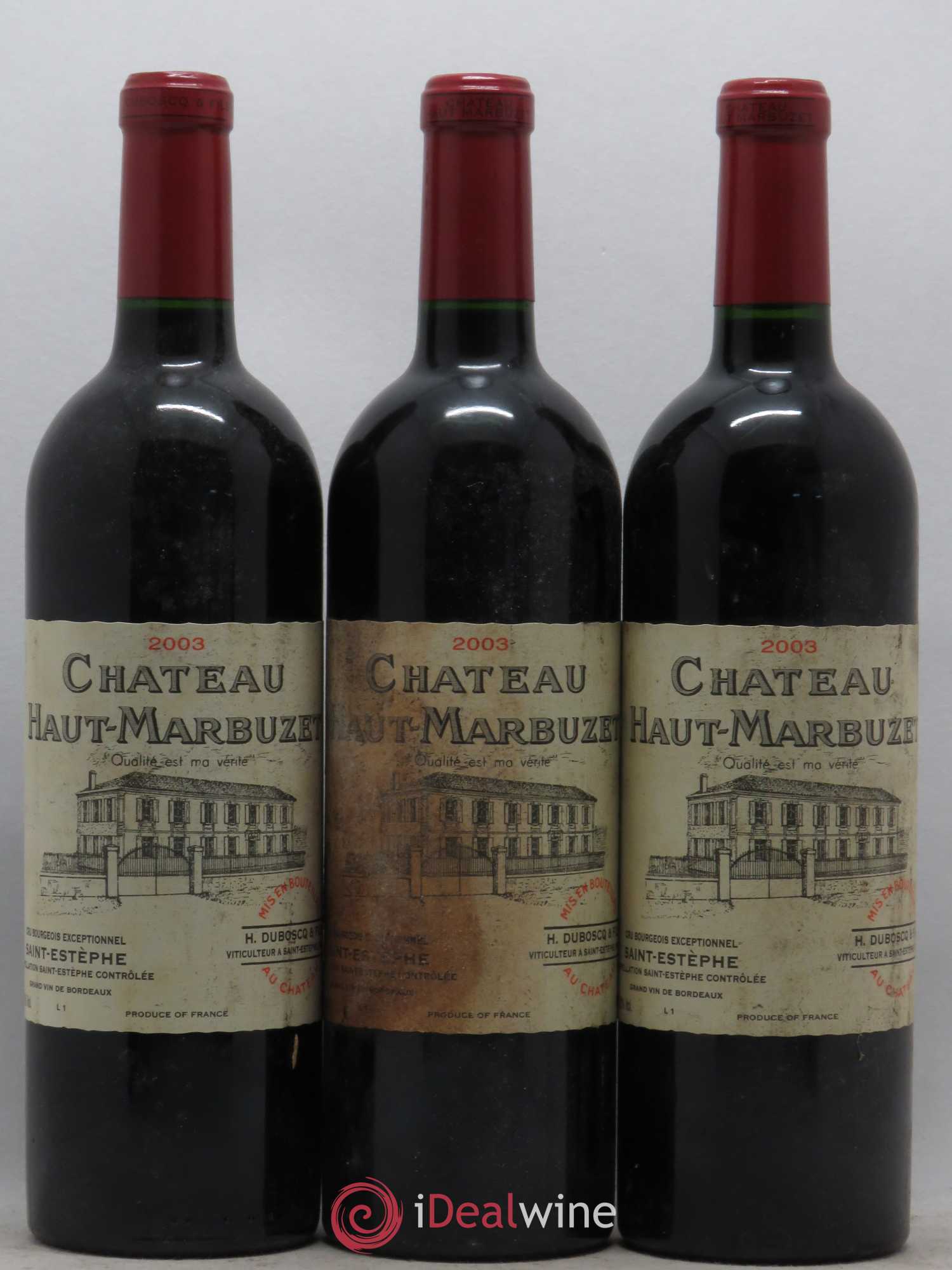 Château Haut Marbuzet 2003 - Lot de 3 bouteilles - 0