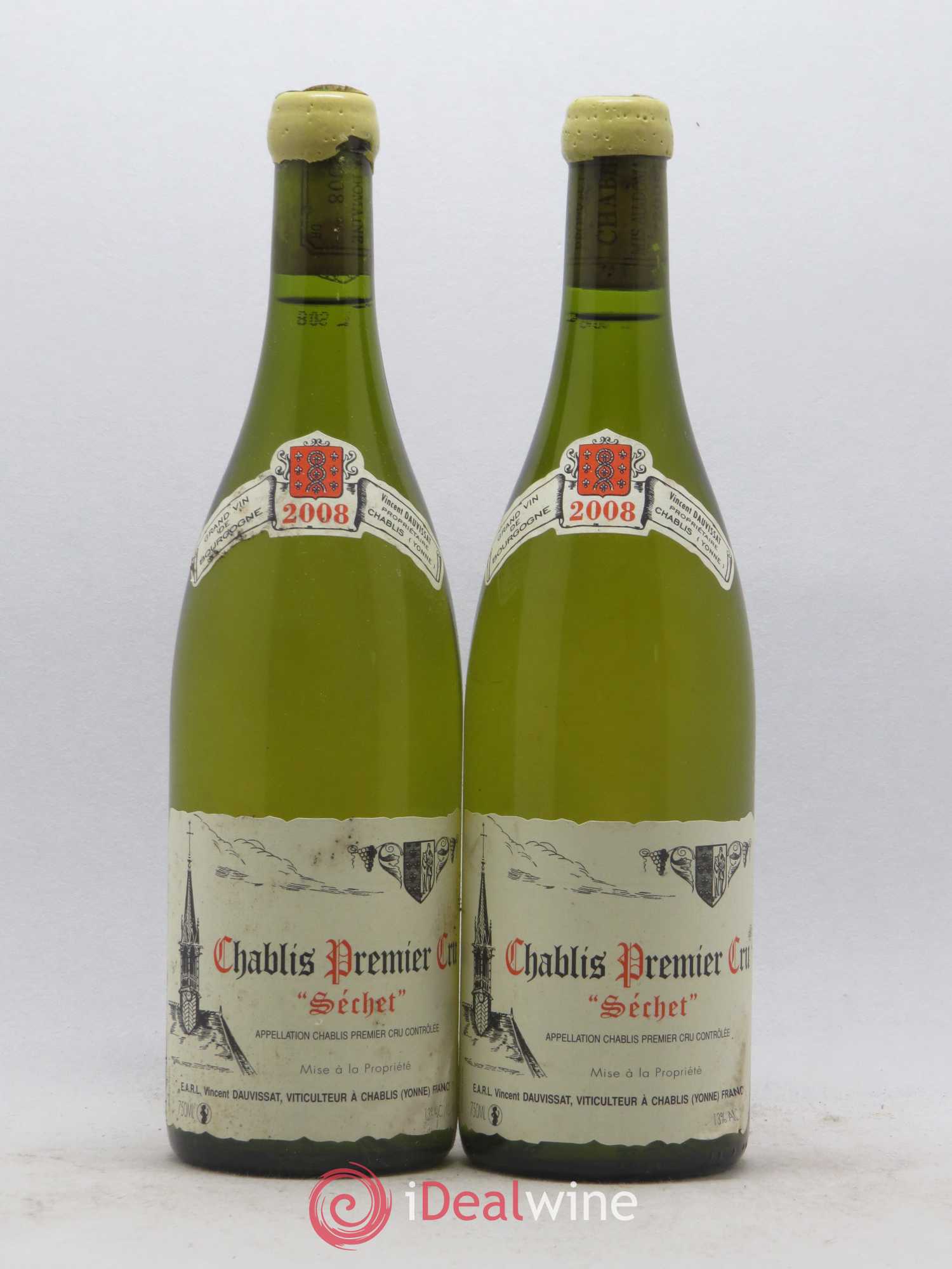 Chablis 1er Cru Séchet Vincent Dauvissat (Domaine) 2008 - Lot de 2 bouteilles - 0