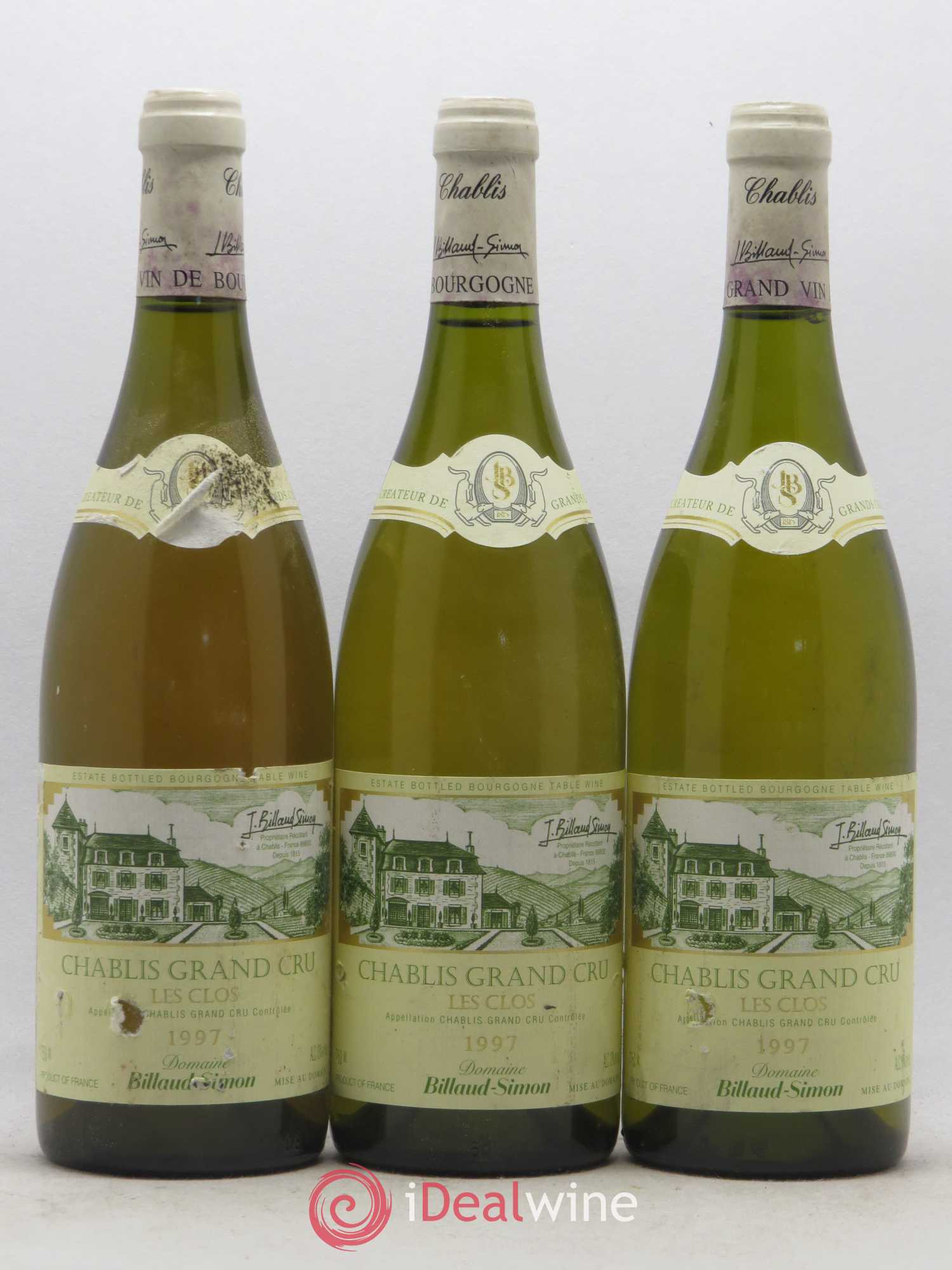 Chablis Grand Cru Les Clos Billaud-Simon (Domaine) 1997 - Lot de 3 bouteilles - 0