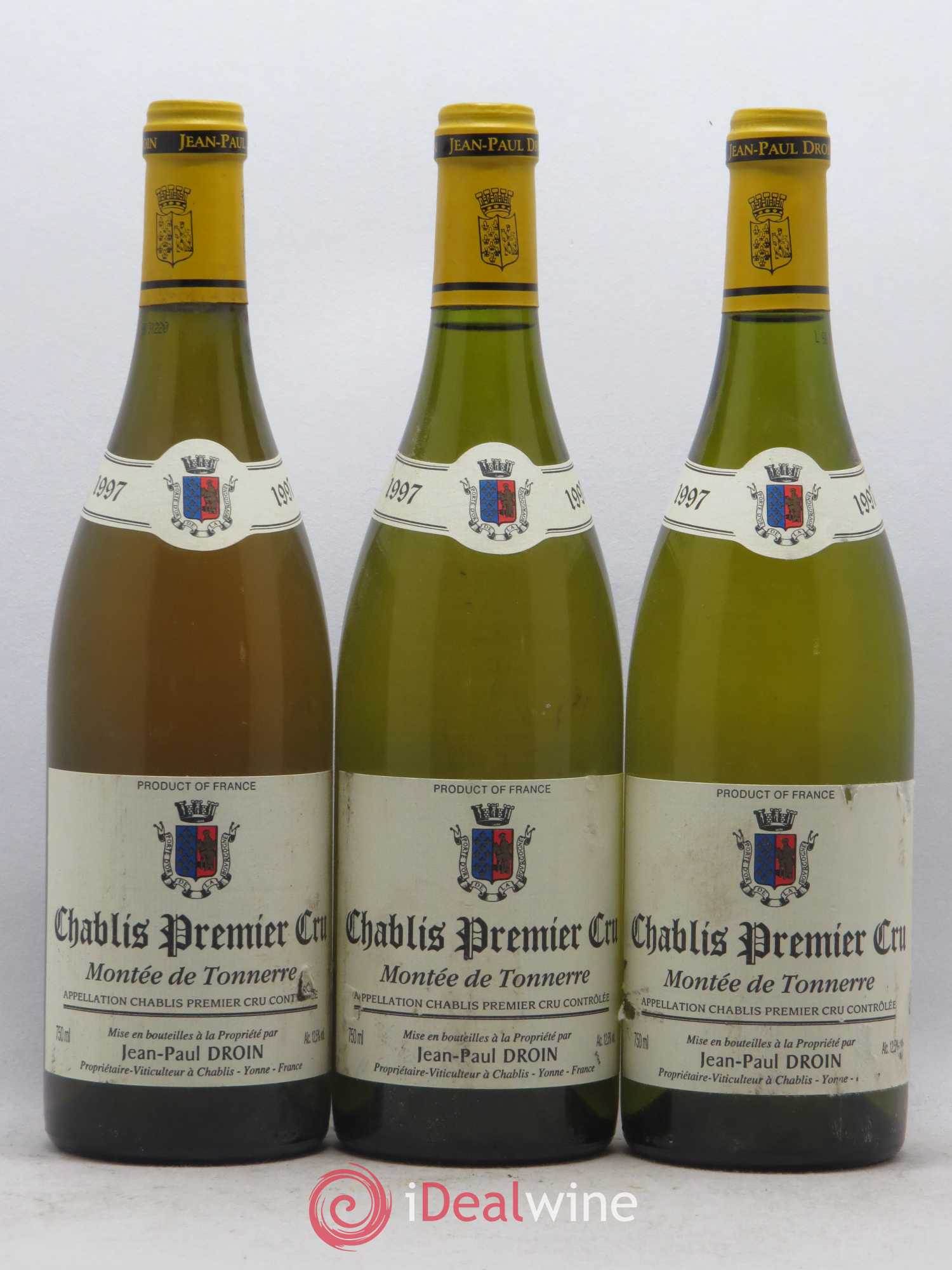 Chablis 1er Cru Montée de Tonnerre Jean-Paul & Benoît Droin (Domaine) 1997 - Lot de 3 bouteilles - 0