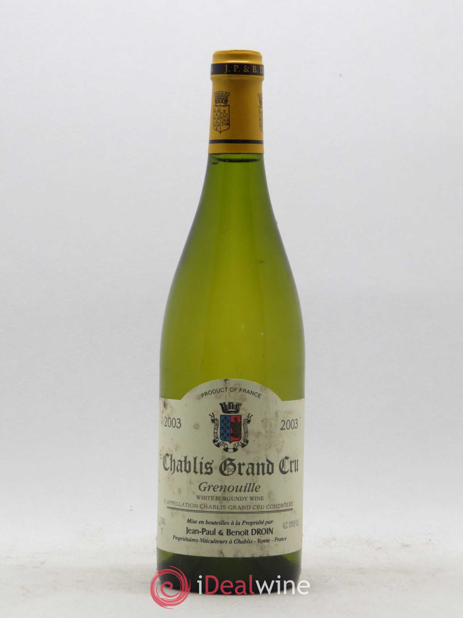 Chablis Grand Cru Grenouilles Jean-Paul & Benoît Droin (Domaine) 2003 - Lot de 1 bouteille - 0