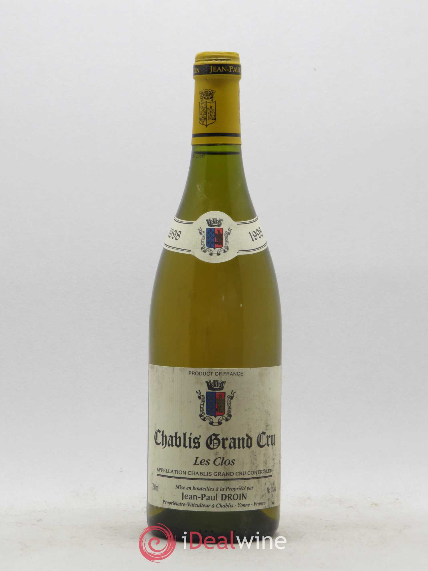 Chablis Grand Cru Les Clos Jean-Paul & Benoît Droin (Domaine) 1998 - Lot de 1 bouteille - 0